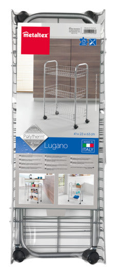 Entdecken Sie den METALTEX Allzweckwagen Lugano in Silber – der perfekte, mobile Servierwagen für Küche, Bad und Büro. Robuste Körbe, platzsparend und vielseitig!