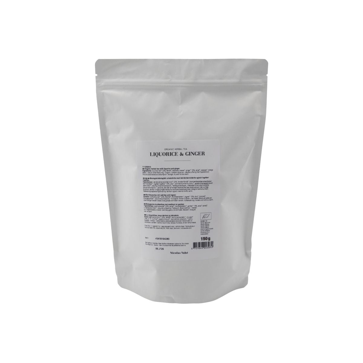 Bio-Kräutertee mit Lakritze & Ingwer: süss, würzig, beruhigend. 20 Pyramidenbeutel, elegante Verpackung. Luxus für Ihre Teestunde.