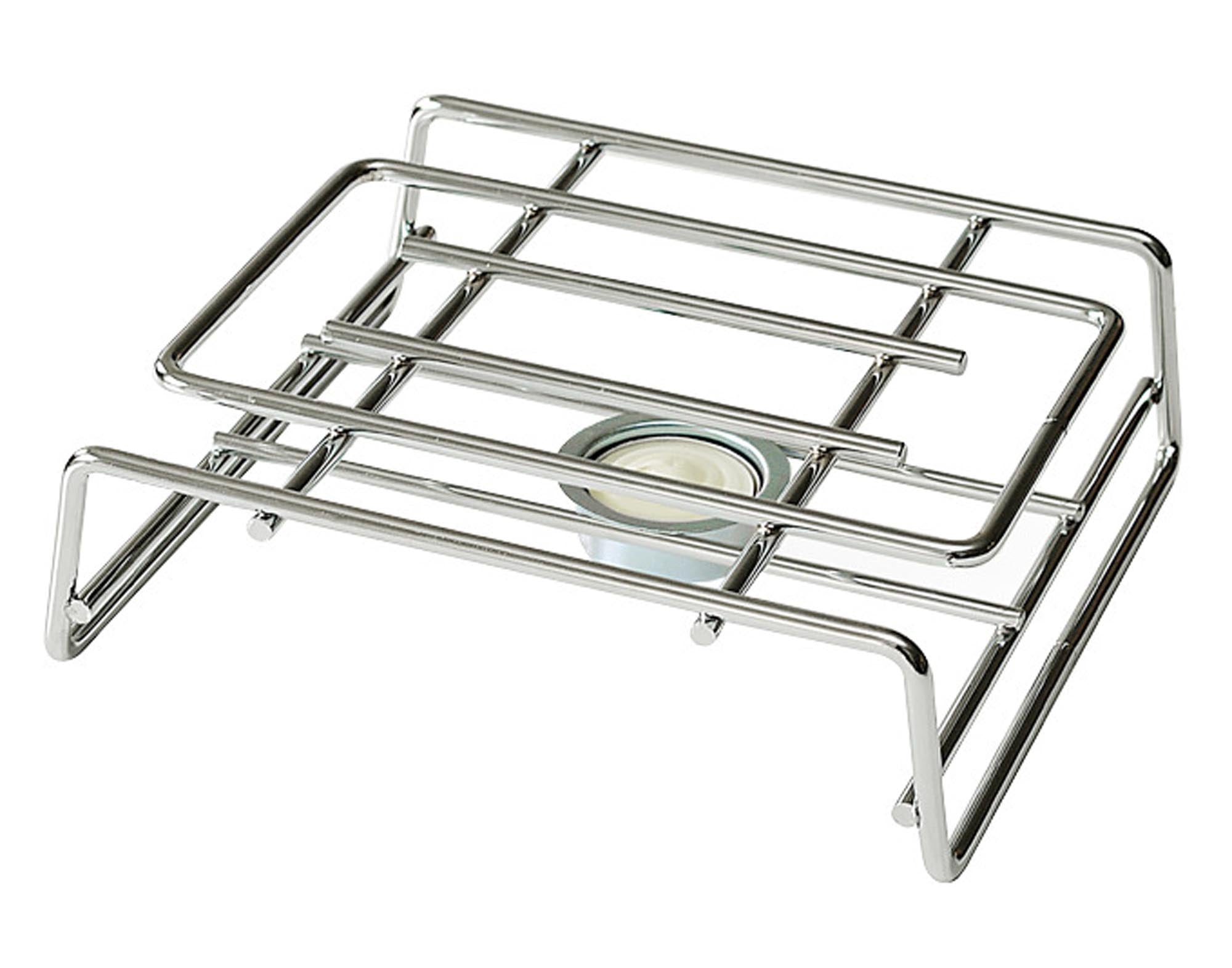 Der HEIDI Plattenwärmer verchromt mit 1 Kerze sorgt für warme Speisen und stilvolle Präsentation. Hochwertiger Stahl, elegante Optik, benutzerfreundlich.