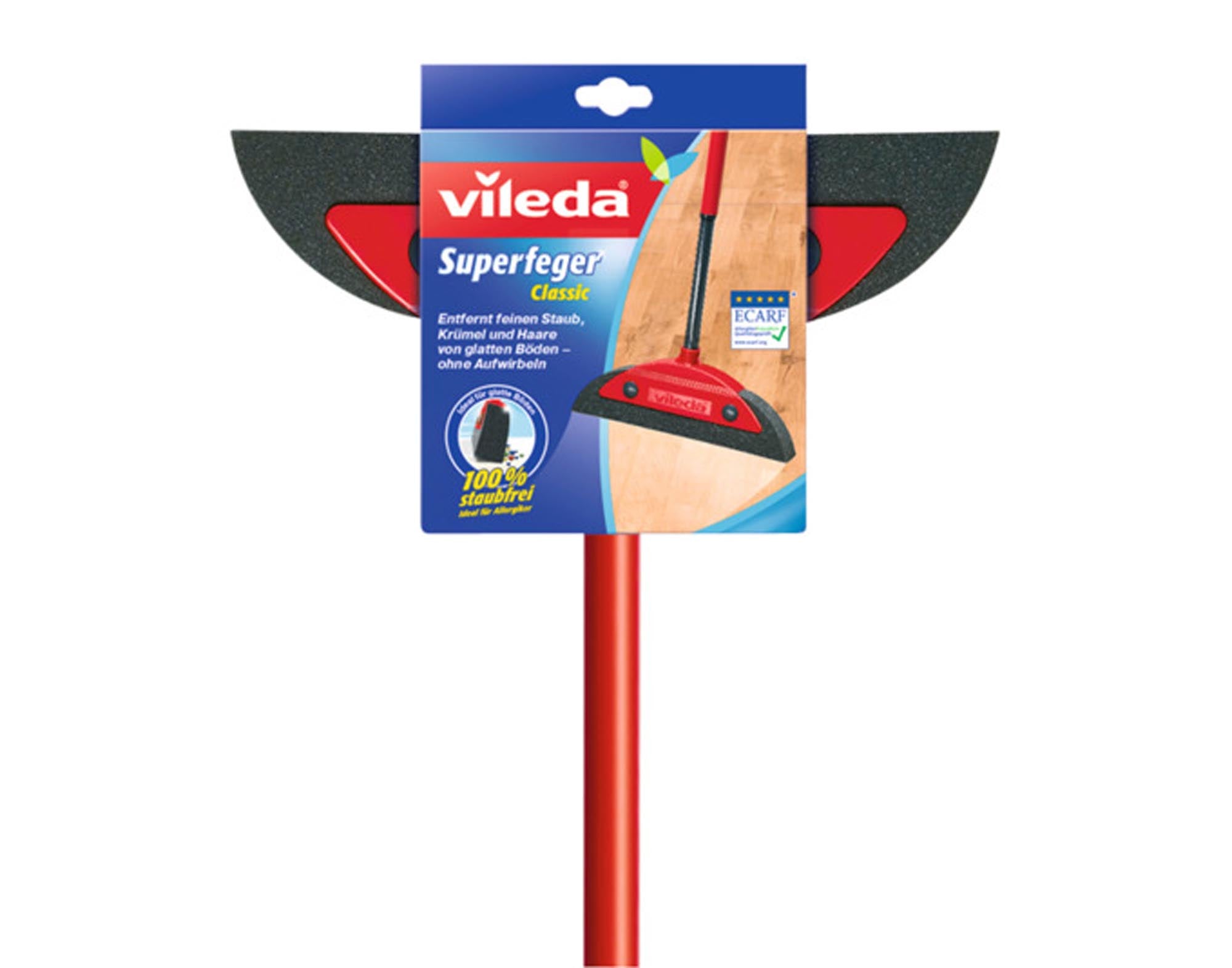 VILEDA Universalbesen Superfeger mit Teleskopstiel: Ideal für mühelose Reinigung aller Bodenarten. Ergonomisch, langlebig und einfach zu handhaben.