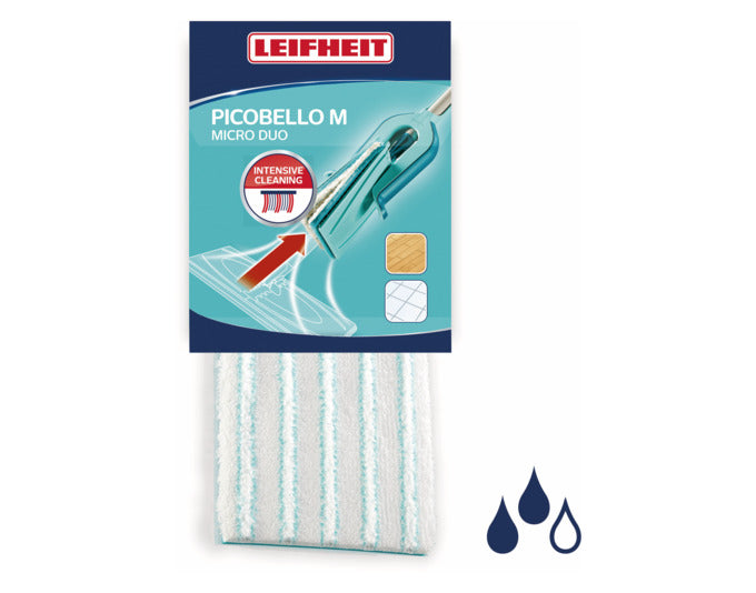 Erleben Sie mit dem LEIFHEIT Ersatzschwamm Piccobello M micro duo eine mühelose und gründliche Bodenreinigung dank innovativem Zwei-Faser-System.