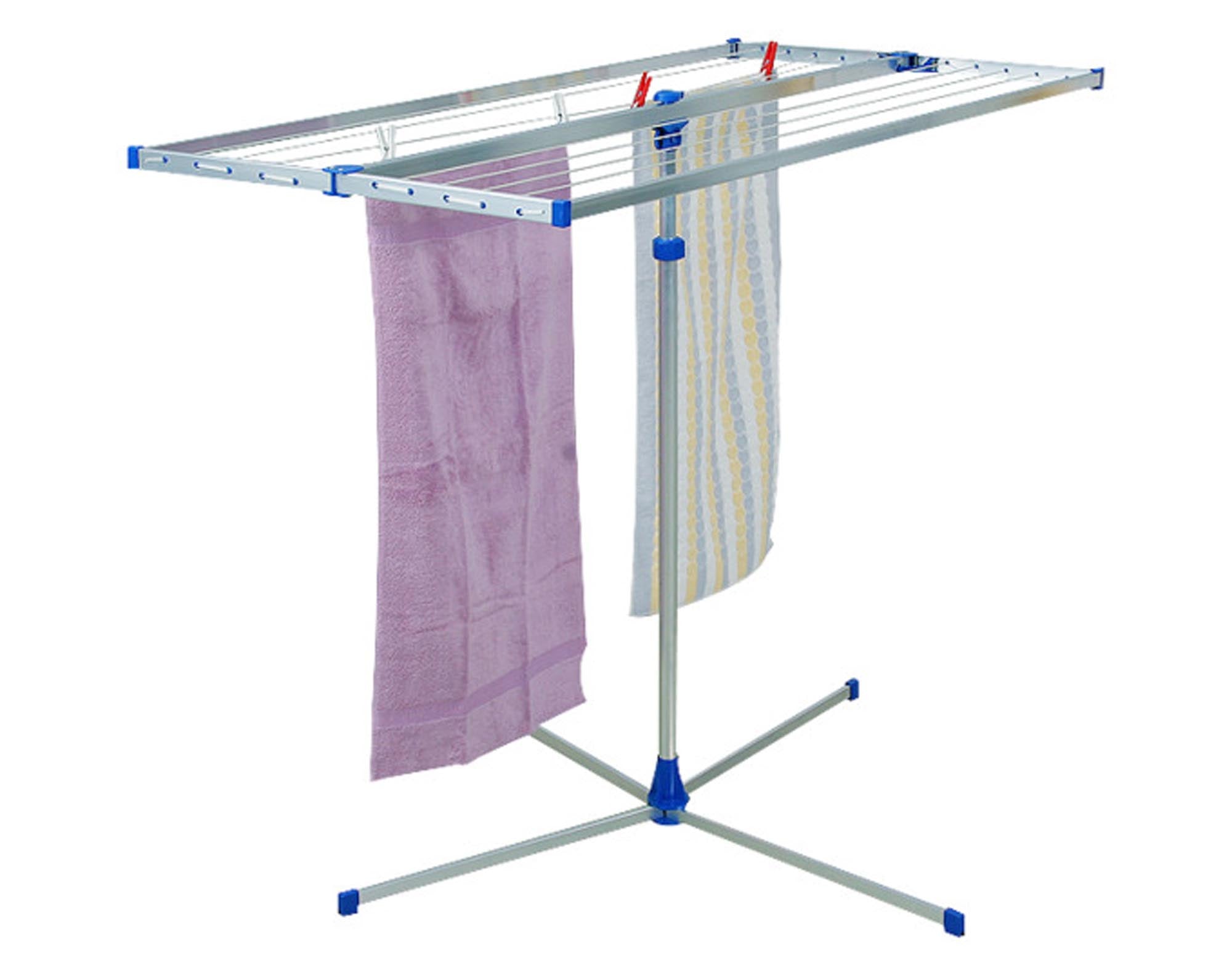 STEWI Wäschetrockner Libelle XL: Stabiler, hochwertiger Wäscheständer aus Aluminium mit schwerem Fuß. Ideal für effizientes, umweltfreundliches Trocknen.