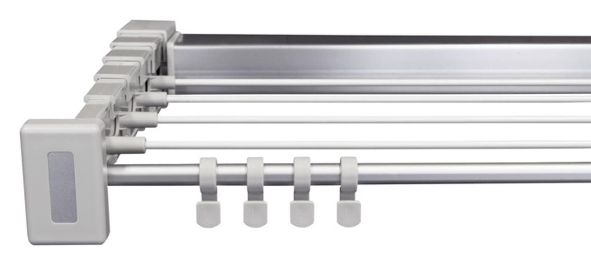 Platzsparender Wäschetrockner aus robustem Aluminium, teleskopisch verstellbar für optimale Anpassung. Ideal für drinnen und draußen.