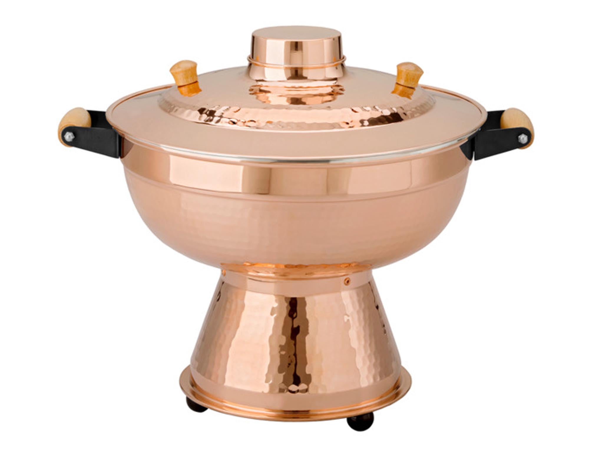 TTM Mongolentopf Luxe Kupfer 3.5 l: Hochwertiger Kochtopf mit exzellenter Wärmeleitfähigkeit, ideal für mongolische Gerichte. Edles Design, vielseitig einsetzbar.