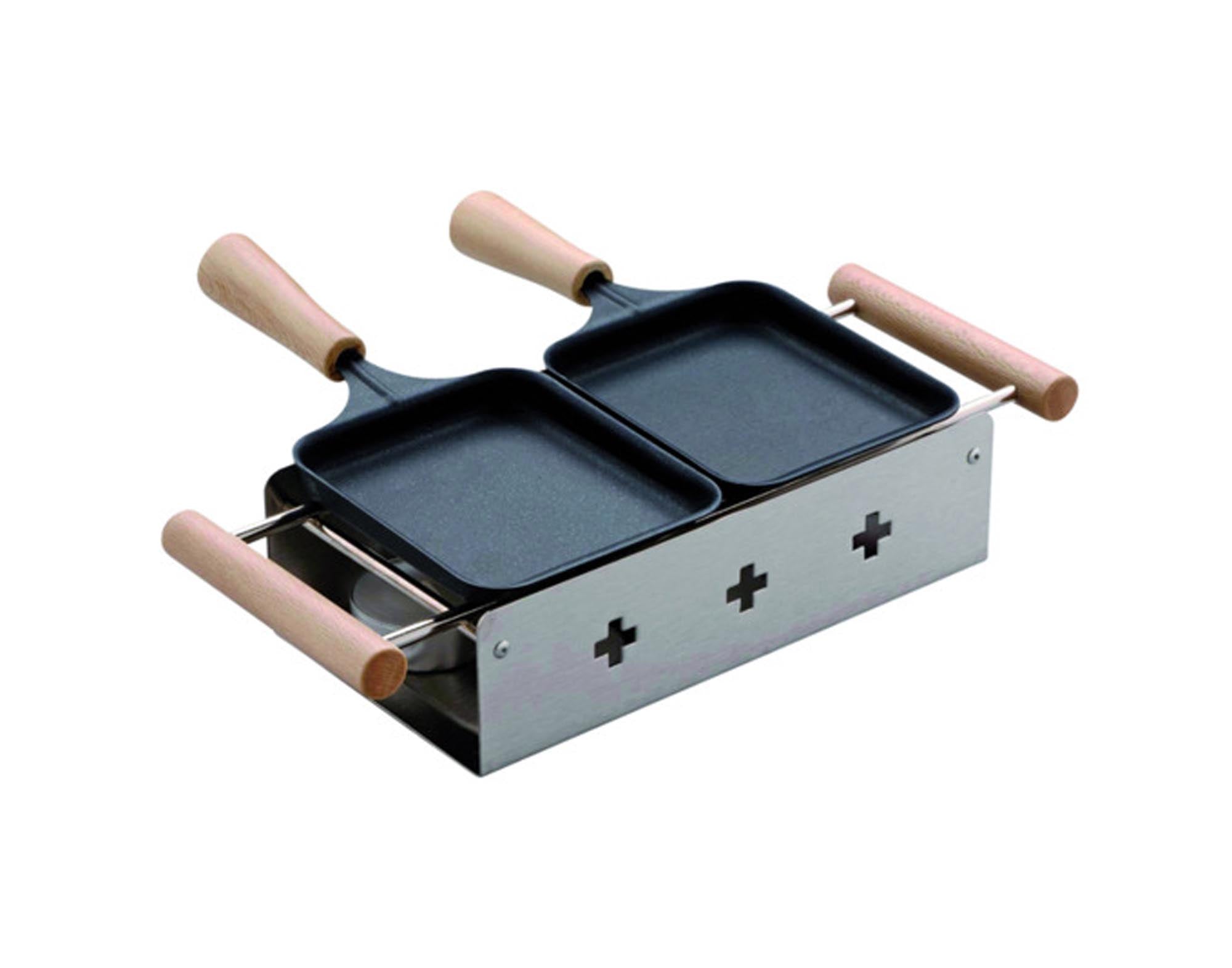 Entdecken Sie das TTM Raclettegerät Twiny Cheese Inox – ideal für Raclette-Abende, mit hochwertigen Pfännchen und robuster Edelstahlkonstruktion.