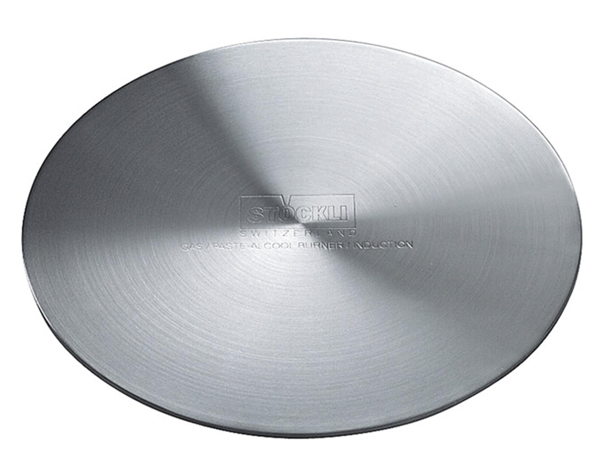 Entdecken Sie die STÖCKLI Wärmeverteilplatte ø 16 cm für gleichmäßige Wärmeverteilung beim Fondue und Raclette. Hitzebeständig, robust und leicht zu reinigen!