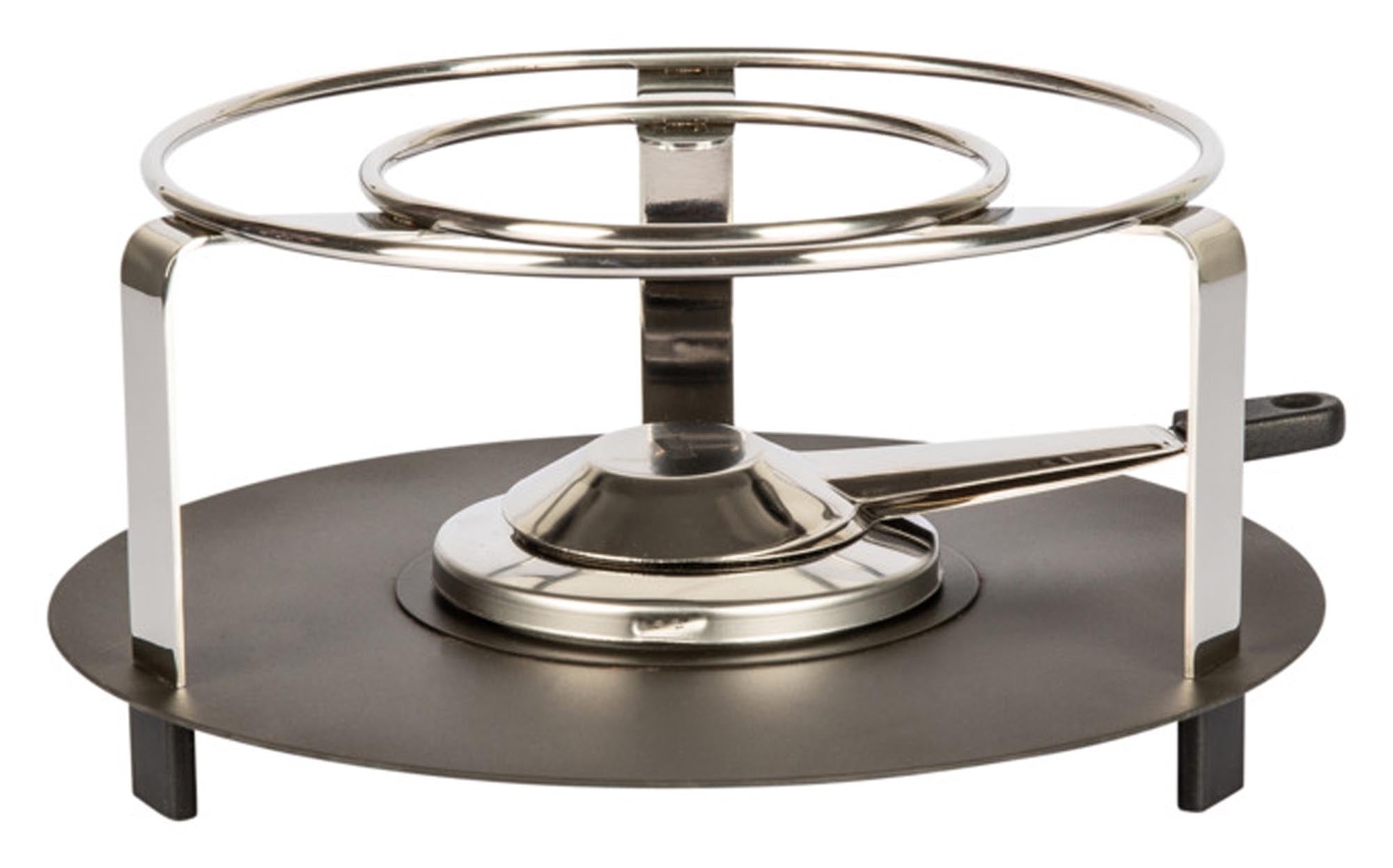 Das STÖCKLI Rechaud Atlantis in anthrazit (ø 24 cm) vereint elegantes Design mit optimaler Wärmeverteilung für Fondue und Raclette. Ideal für festliche Abende!