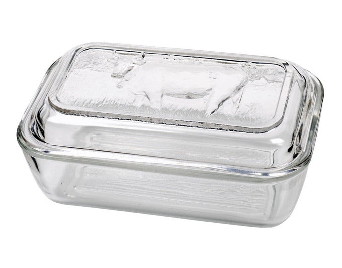 Butterdose mit Deckel Motiv Kuh 17x10.5x7 cm in präsentiert im Onlineshop von KAQTU Design AG. Aufbewahrungsdose ist von E + h