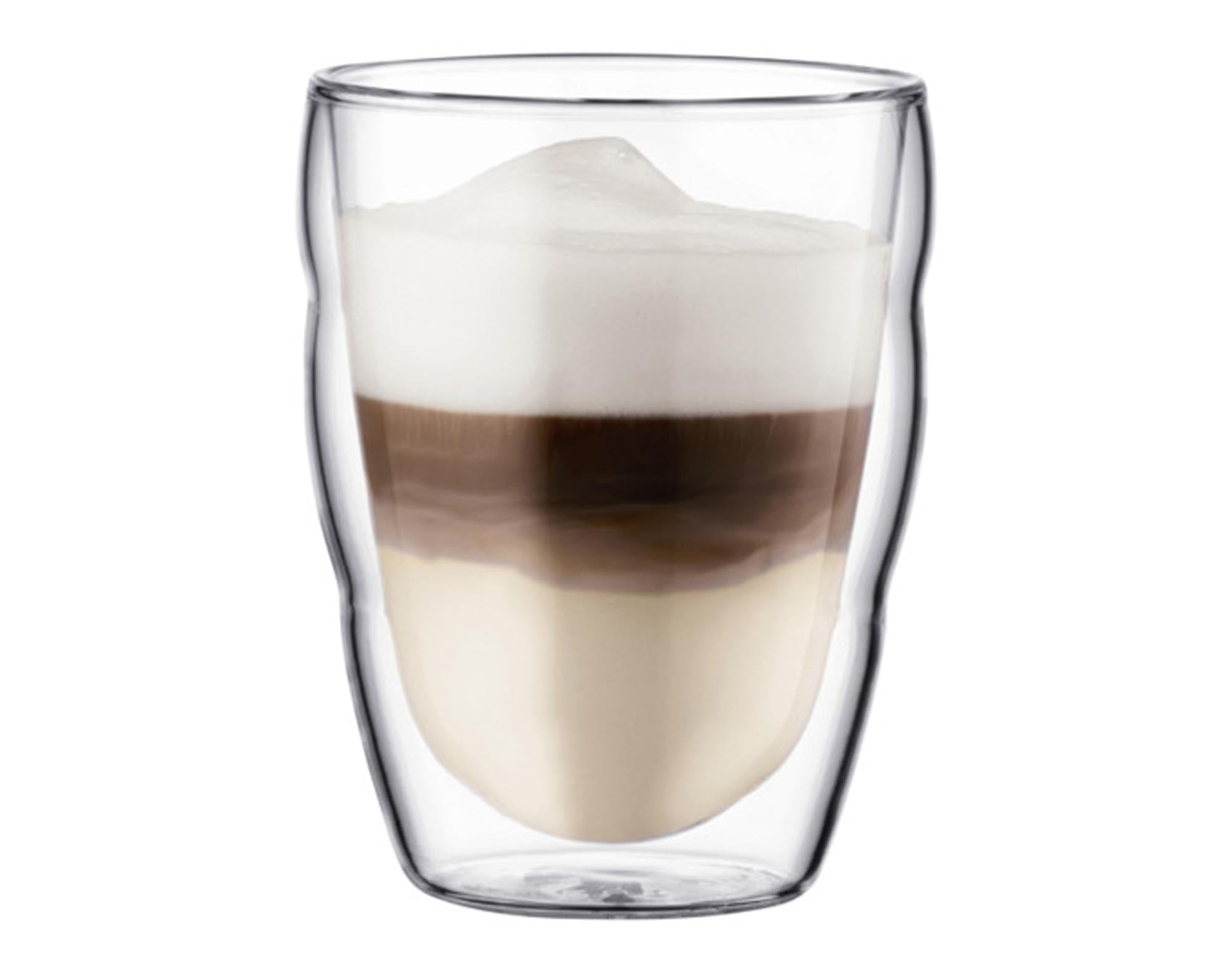 Entdecken Sie die BODUM Pilatus doppelwandigen Trinkgläser (2 Stück, 0,25 l) – ideal für heiße und kalte Getränke, hitzebeständig und stilvoll.