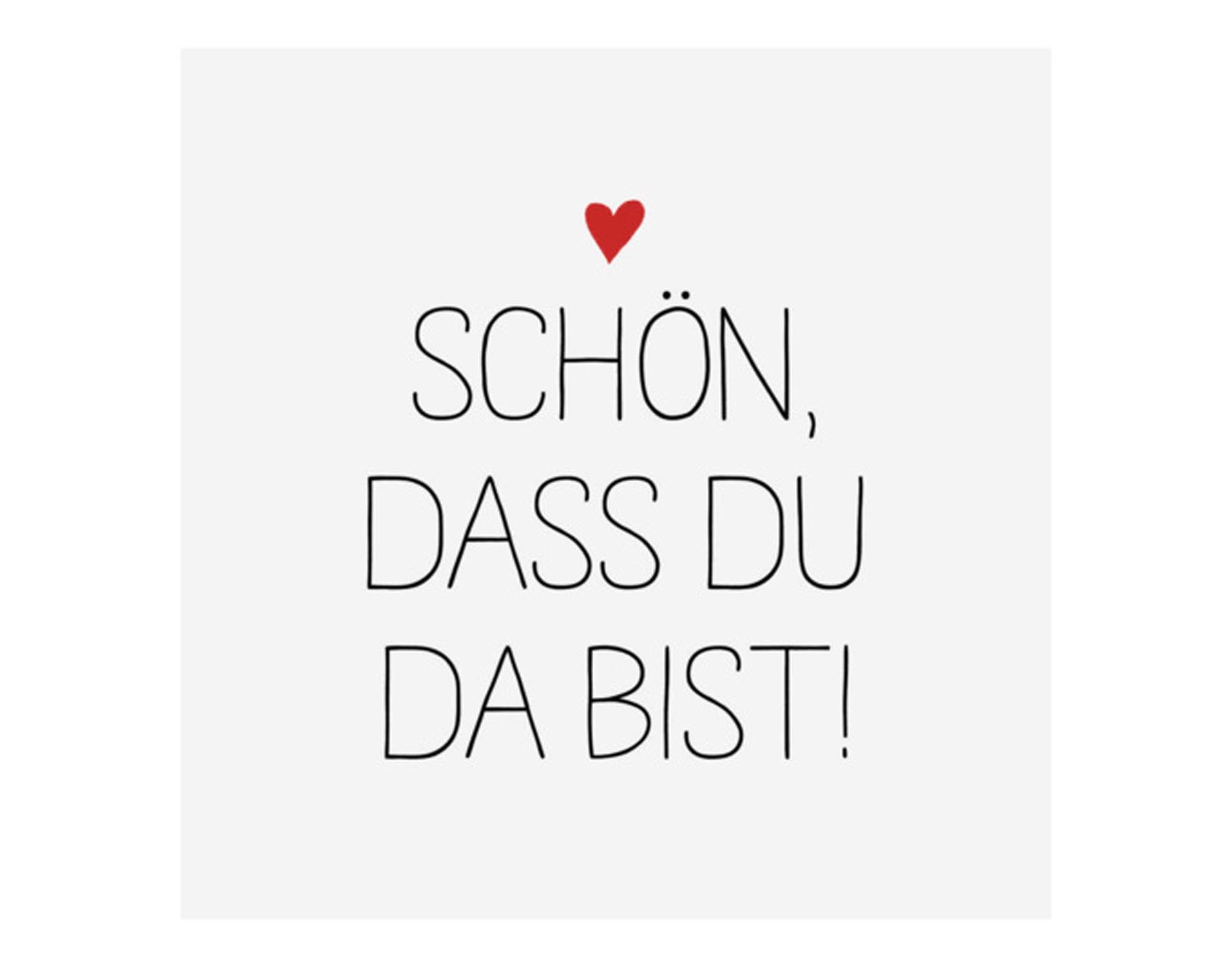 Einladende, hochwertige Servietten "Schön dass Du da bist" von PPD, 33x33 cm, ideal für festliche Anlässe und stilvolle Tischdekoration.