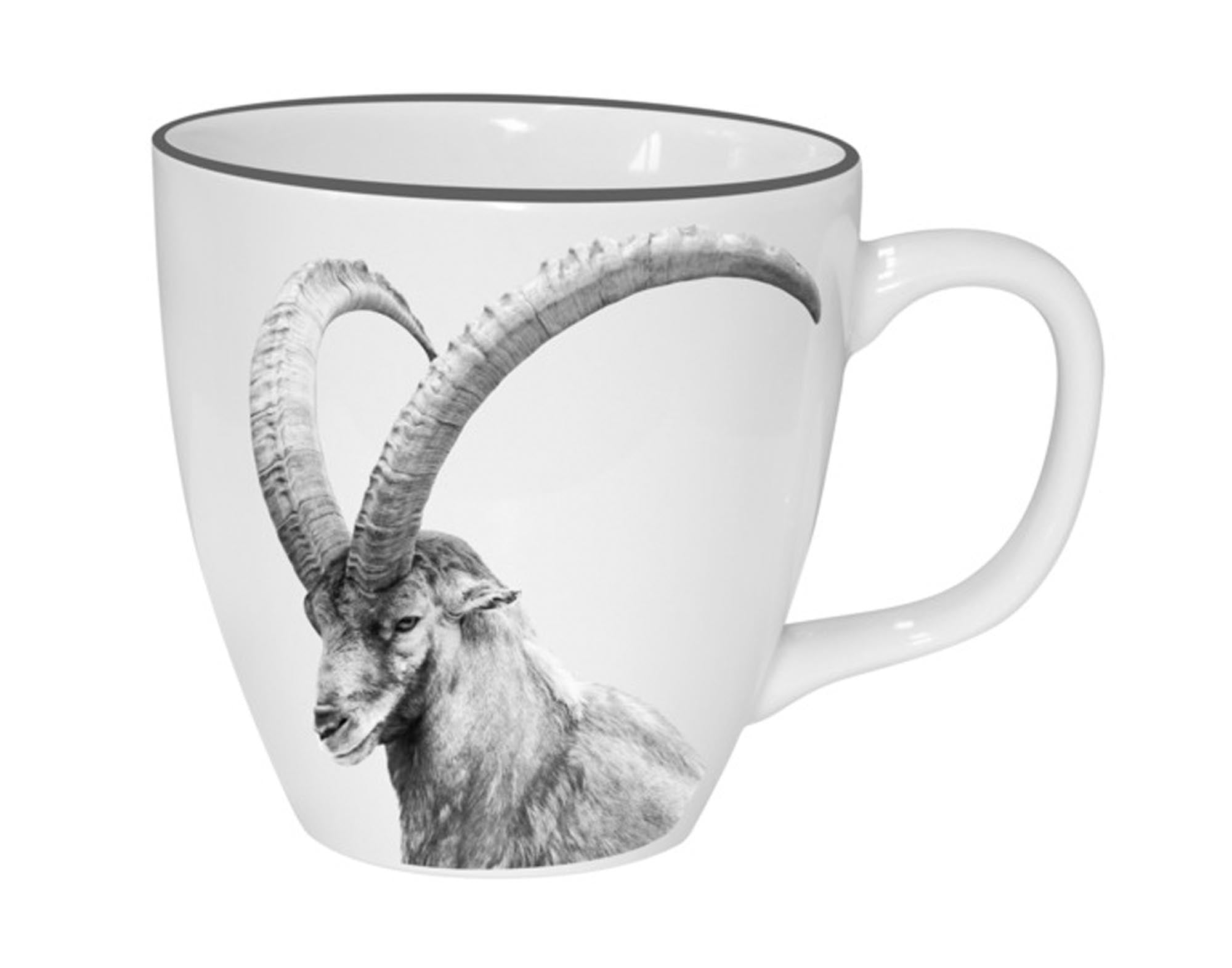 Entdecken Sie die STEINLIN Tasse Steinbock 0.3 l aus hochwertigem Porzellan. Ideal für Kaffee, Tee und mehr – spülmaschinenfest und stilvoll!