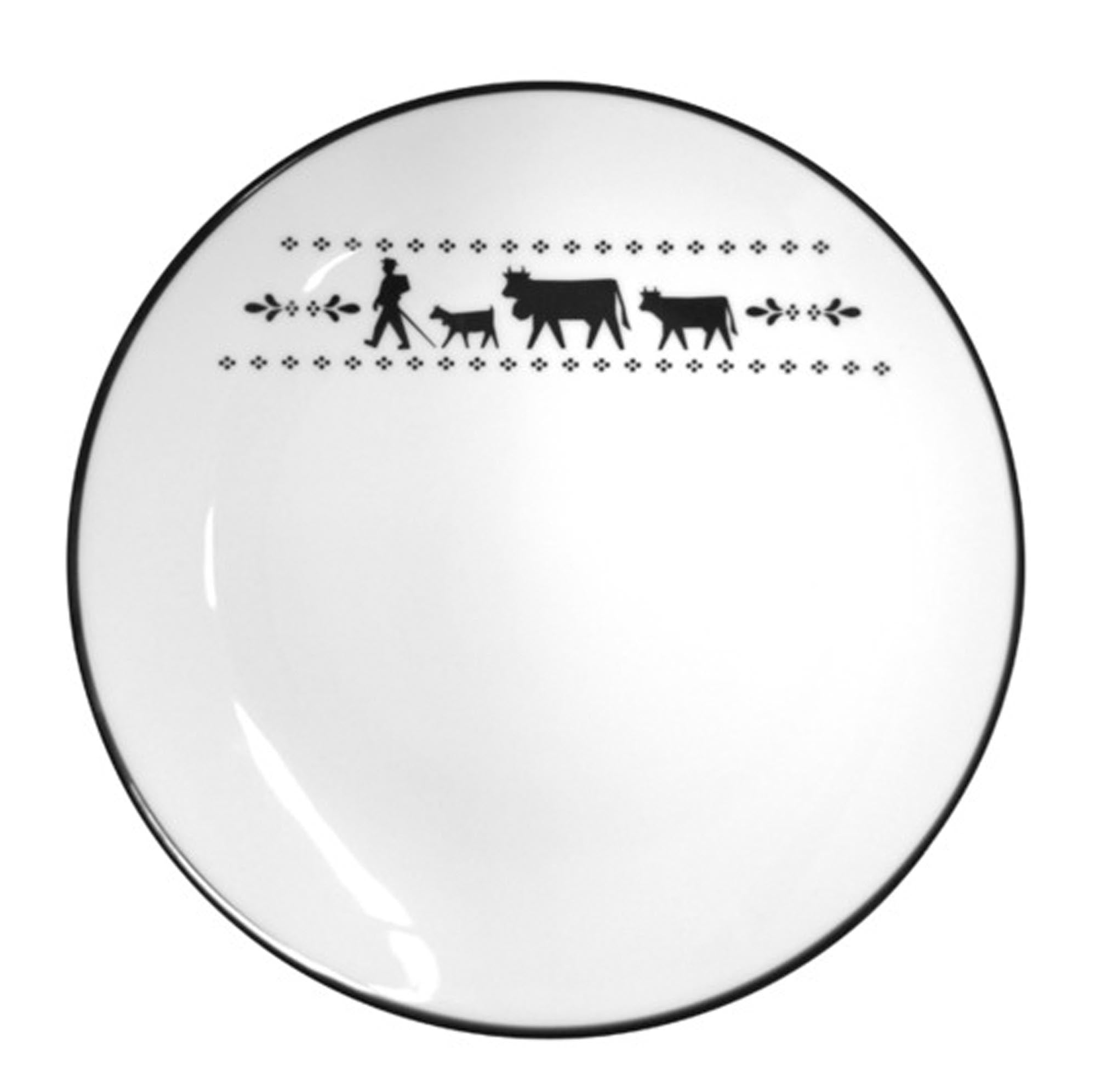 Entdecken Sie den flachen STEINLIN Teller Alpaufzug (ø 26 cm) aus hochwertigem Porzellan. Ideal für Hauptgerichte, pflegeleicht und stilvoll.