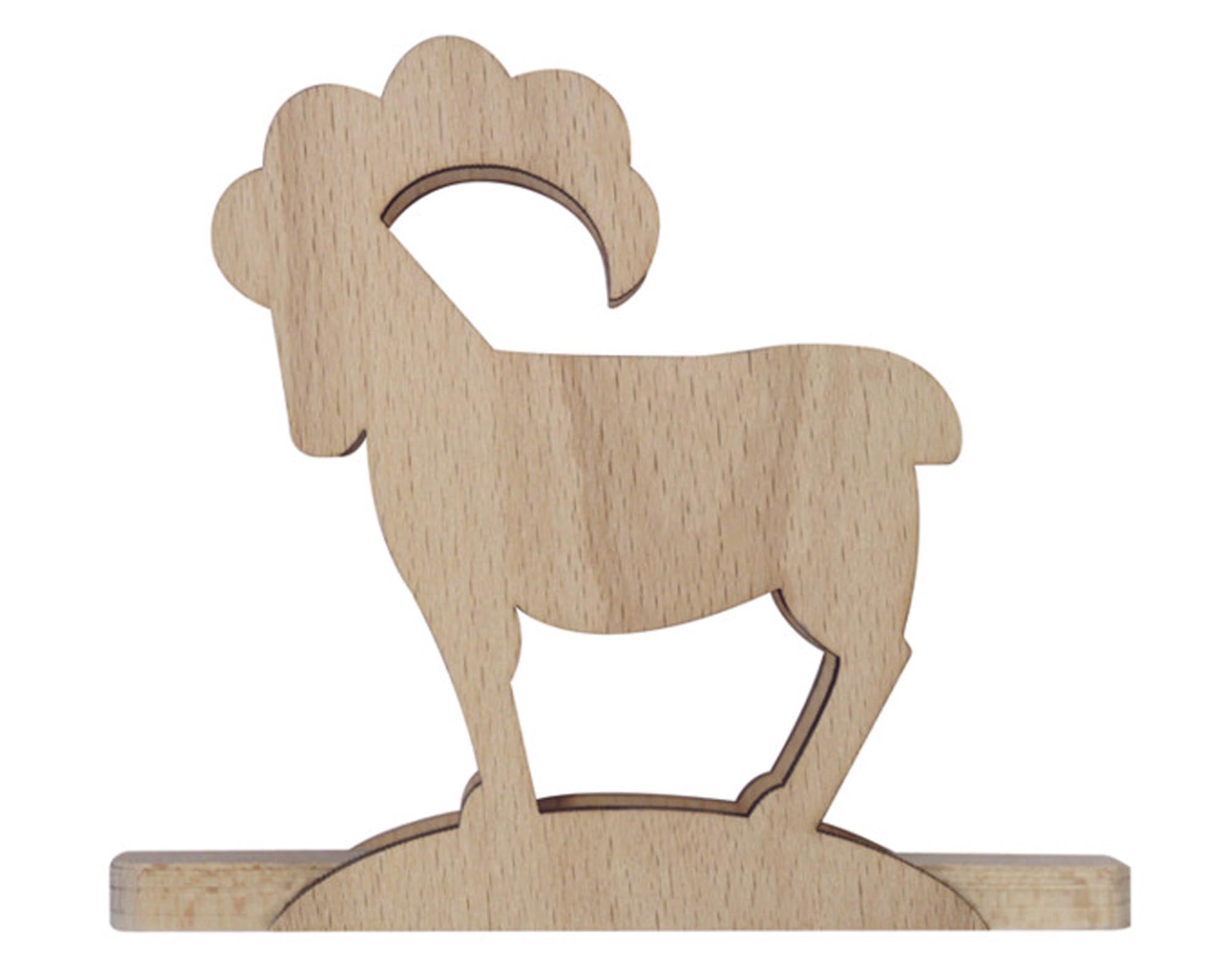 Eleganter Serviettenhalter Steinbock aus Erlenholz (10.5x12.5 cm) von STEINLIN. Hochwertige Verarbeitung, zeitloses Design, ideal für jede Tischdekoration.