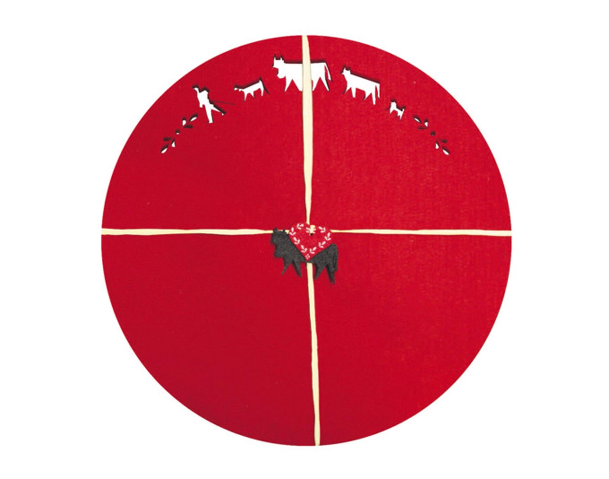 Entdecken Sie das STEINLIN Tischset Alpaufzug aus hochwertigem Filz in rot. Schützt Ihren Tisch stilvoll und nachhaltig. Ideal für jeden Anlass!