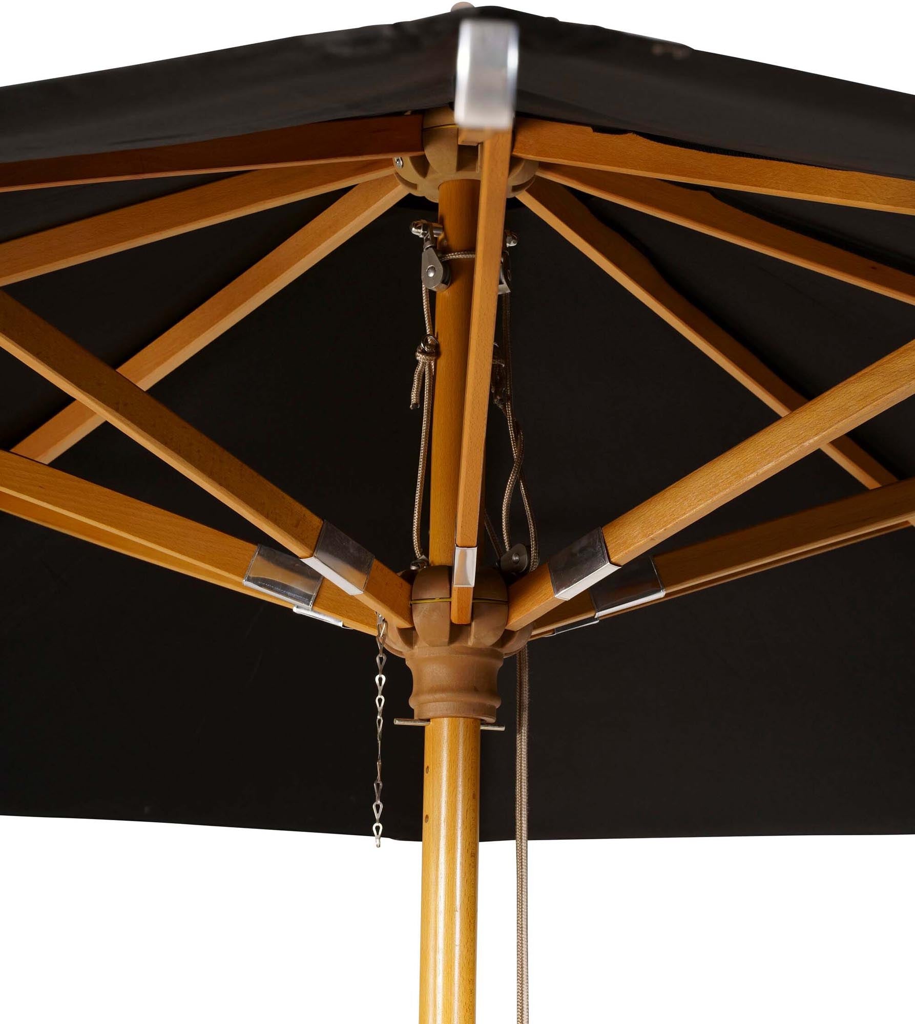 Naxos Sonnenschirm rund in Schwarz präsentiert im Onlineshop von KAQTU Design AG. Sonnenschirm ist von Venture Home