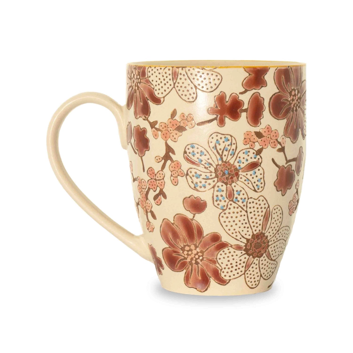 Stilvoller Keramikbecher D9cm H11cm 360ml in GB Rot von Easy Life. Ideal für Kaffee, Tee und mehr. Hochwertig, langlebig und umweltfreundlich.