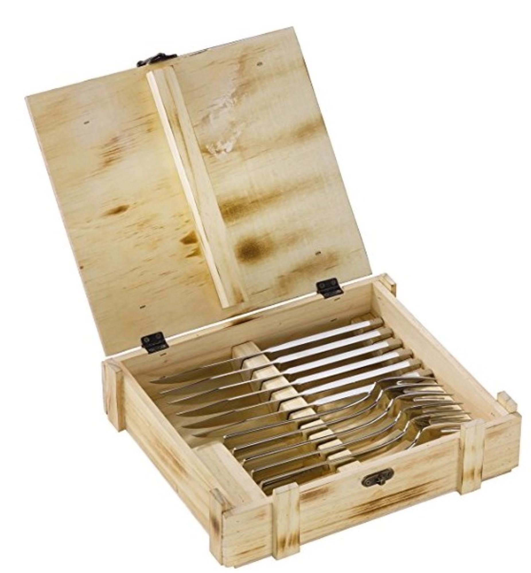 Hochwertiges 12-teiliges TWIN Steak Besteckset von Zwilling in stilvoller Holzbox. Perfekt für Steakliebhaber und Grillmeister.