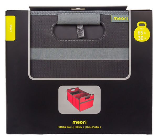 Die MEORI Faltbox L Classic in lava black ist Ihr stilvoller Alltagshelfer. Platzsparend, robust und vielseitig – ideal für jeden Einsatz!