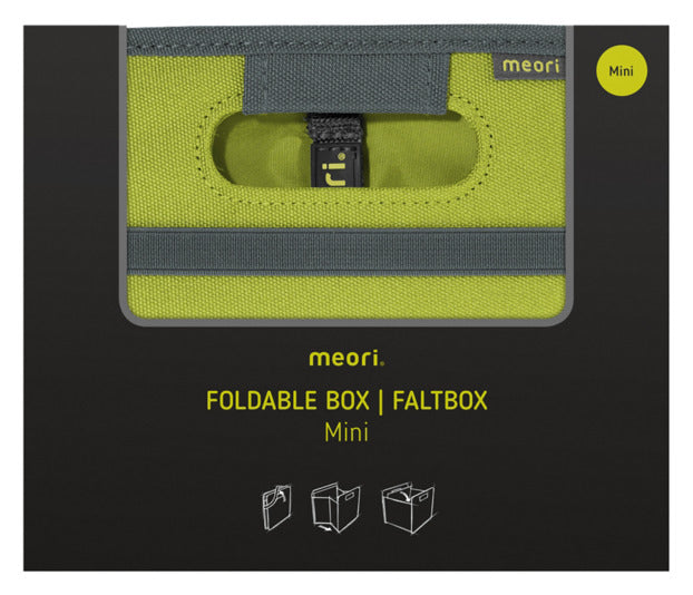 Entdecken Sie die MEORI Faltbox Mini in kiwi green – die ideale, kompakte Aufbewahrungslösung für jeden Raum. Stilvoll und funktional!