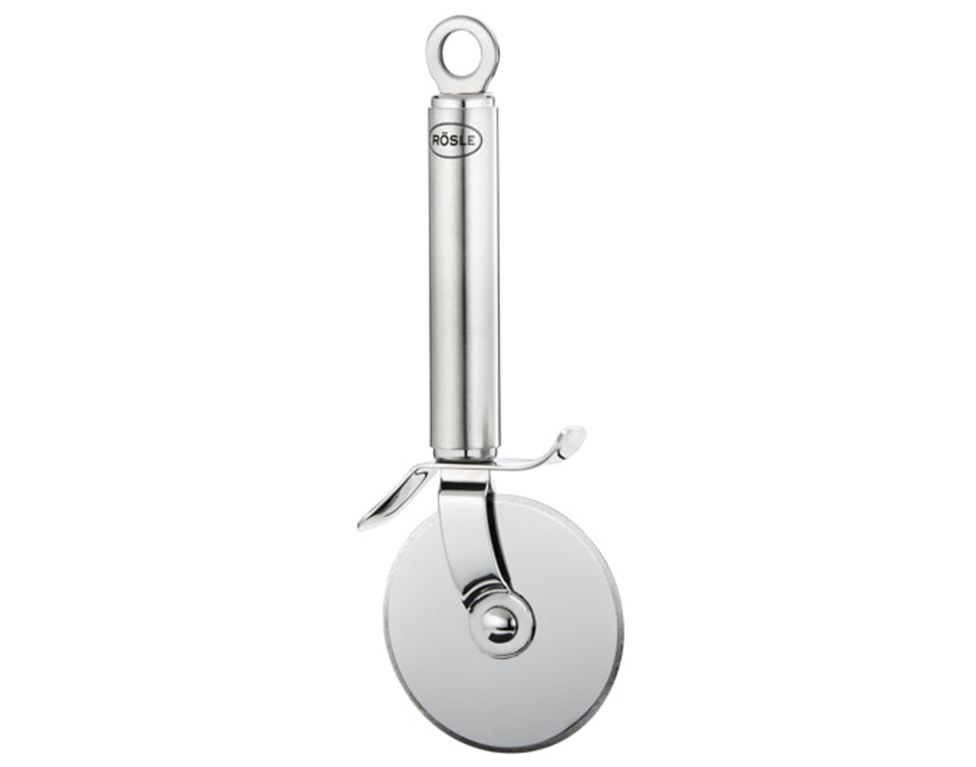RÖSLE Pizzaschneider: Edelstahl, ø 7 cm, 32 cm lang, scharf, ergonomisch, langlebig, für müheloses und sauberes Pizzaschneiden.