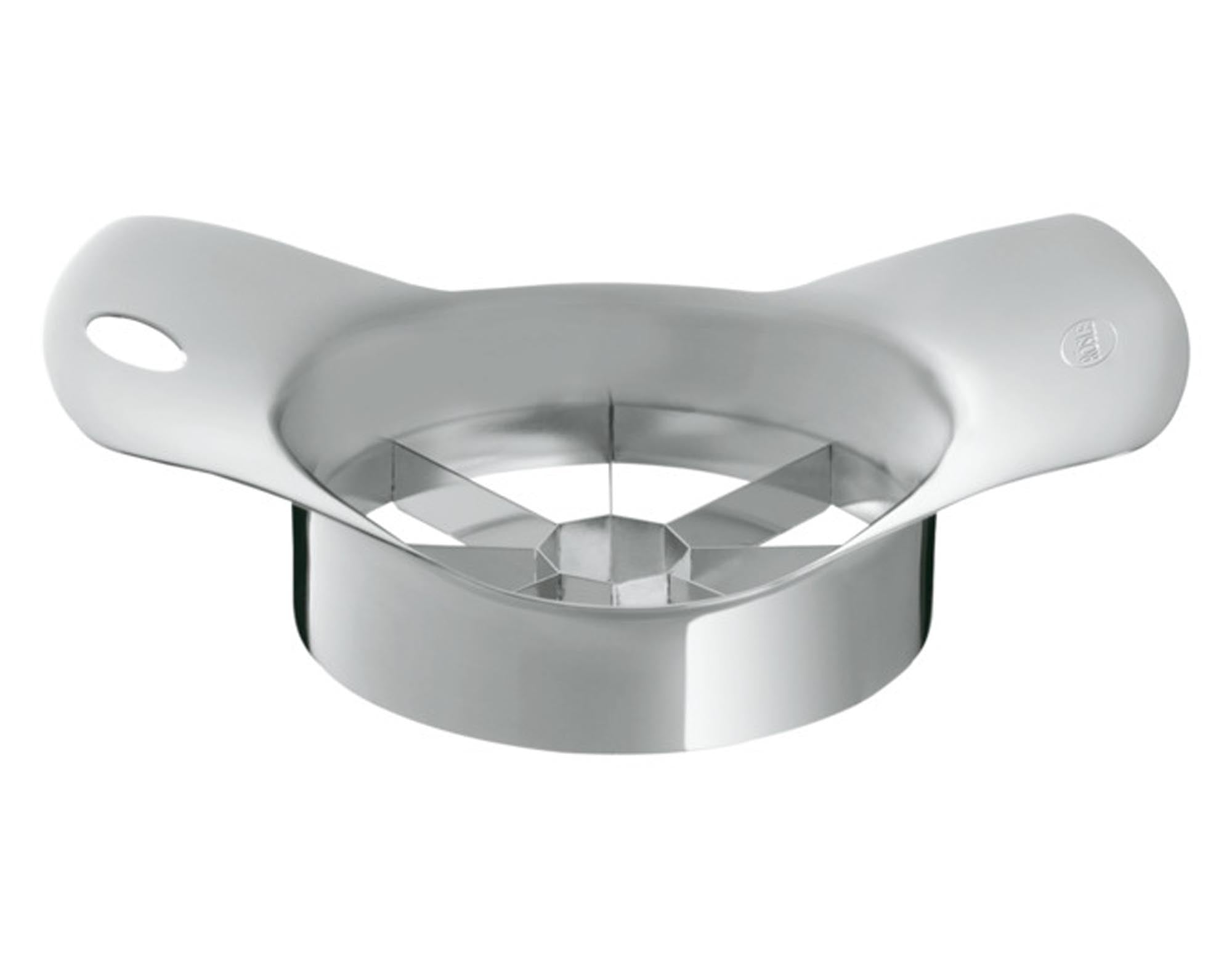 Entdecken Sie den RÖSLE Apfel- und Birnenteiler (ø 9,2 cm) – der perfekte Küchenhelfer für gleichmäßige Obststücke, aus rostfreiem Edelstahl, spülmaschinenfest.