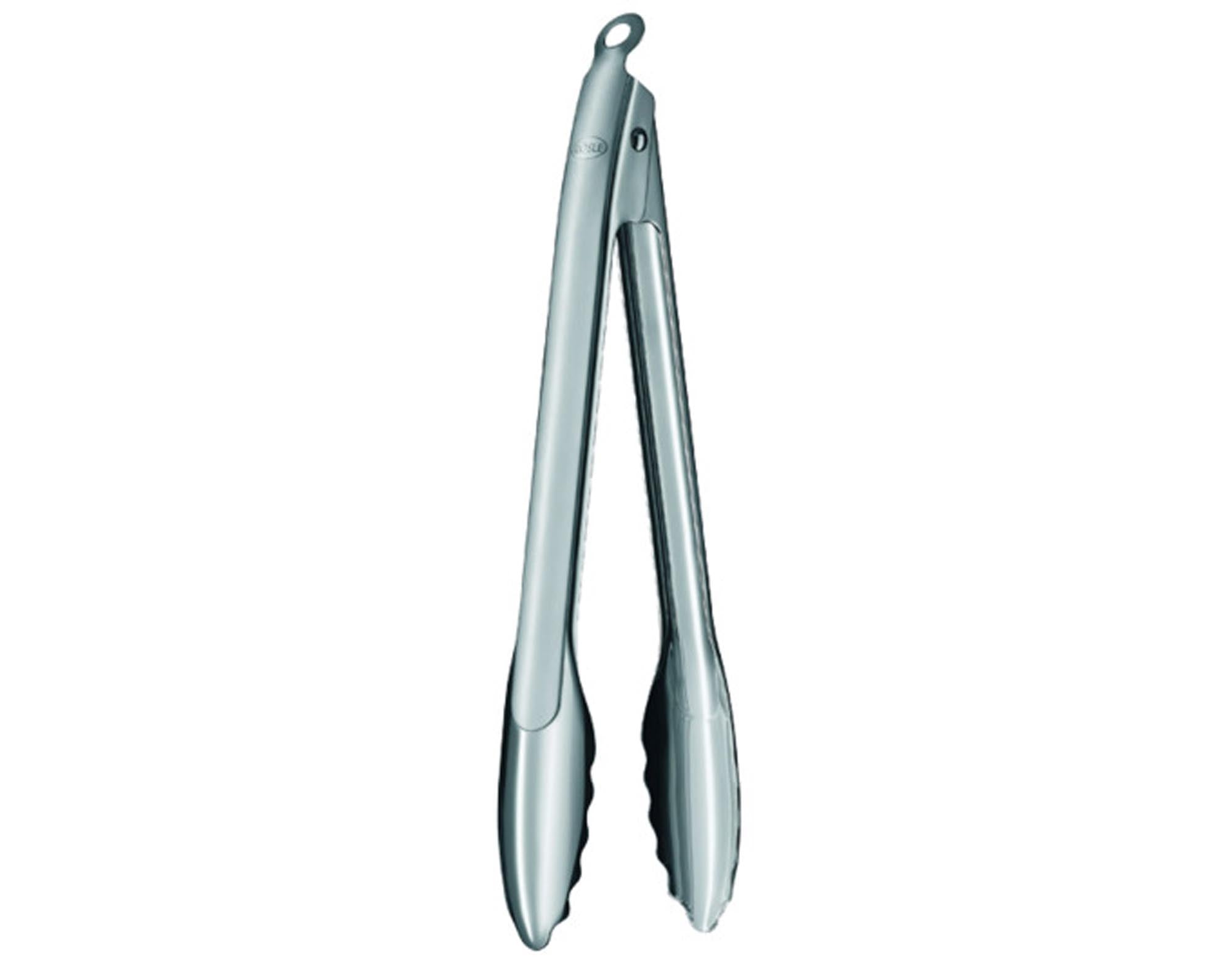 Die RÖSLE Küchenzange 23 cm aus hochwertigem Edelstahl ist ideal zum Grillen, Braten und Servieren. Ergonomisch, spülmaschinengeeignet und langlebig.