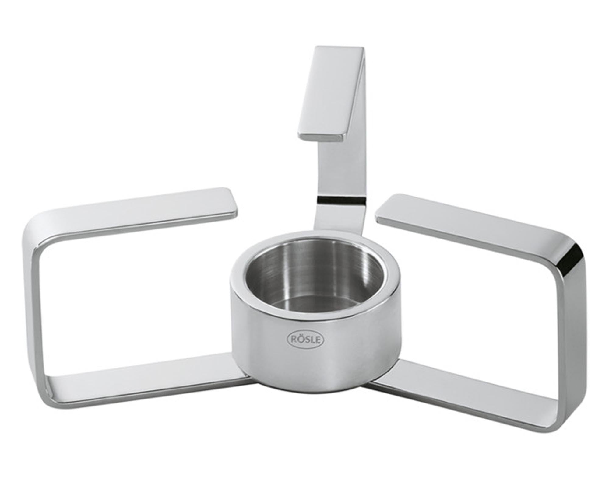 Entdecken Sie das klappbare RÖSLE Stövchen (ø 7x6 cm) für Fondue und Raclette. Hochwertiger Edelstahl, platzsparend und stilvoll für unvergessliche Abende.