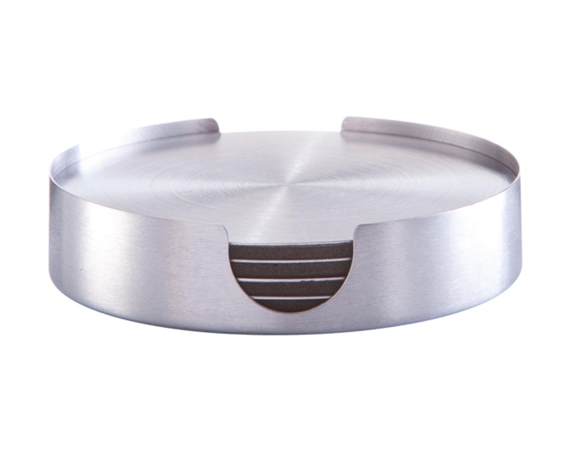 Entdecken Sie das ZELLER Untersetzer-Set Inox 7-teilig (ø 10 cm) – stilvolle Glasuntersetzer, hitzebeständig, rutschfest, ideal für jeden Tisch!