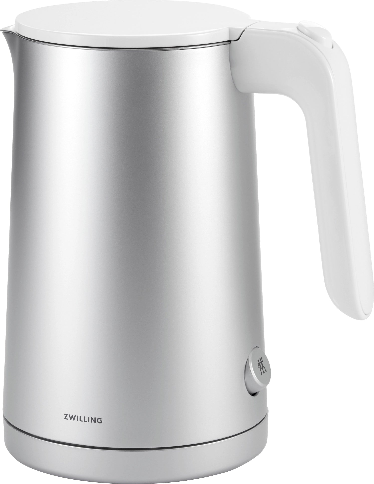 Eleganter 1,0 l Wasserkocher in Silber von Zwilling Kitchen, ideal für die schnelle Zubereitung von Tee und anderen Heißgetränken.