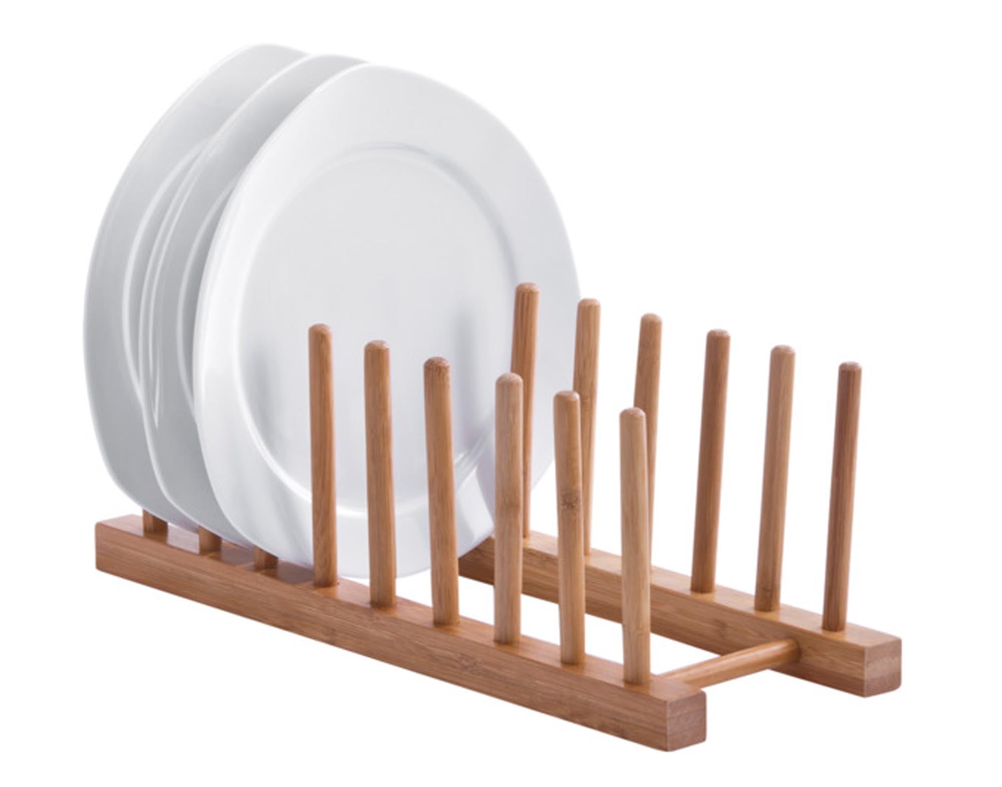 Entdecken Sie den ZELLER Tellerständer Bamboo mit 8 Fächern (34x12.5x12 cm) für stilvolle und ordentliche Telleraufbewahrung in Ihrer Küche.