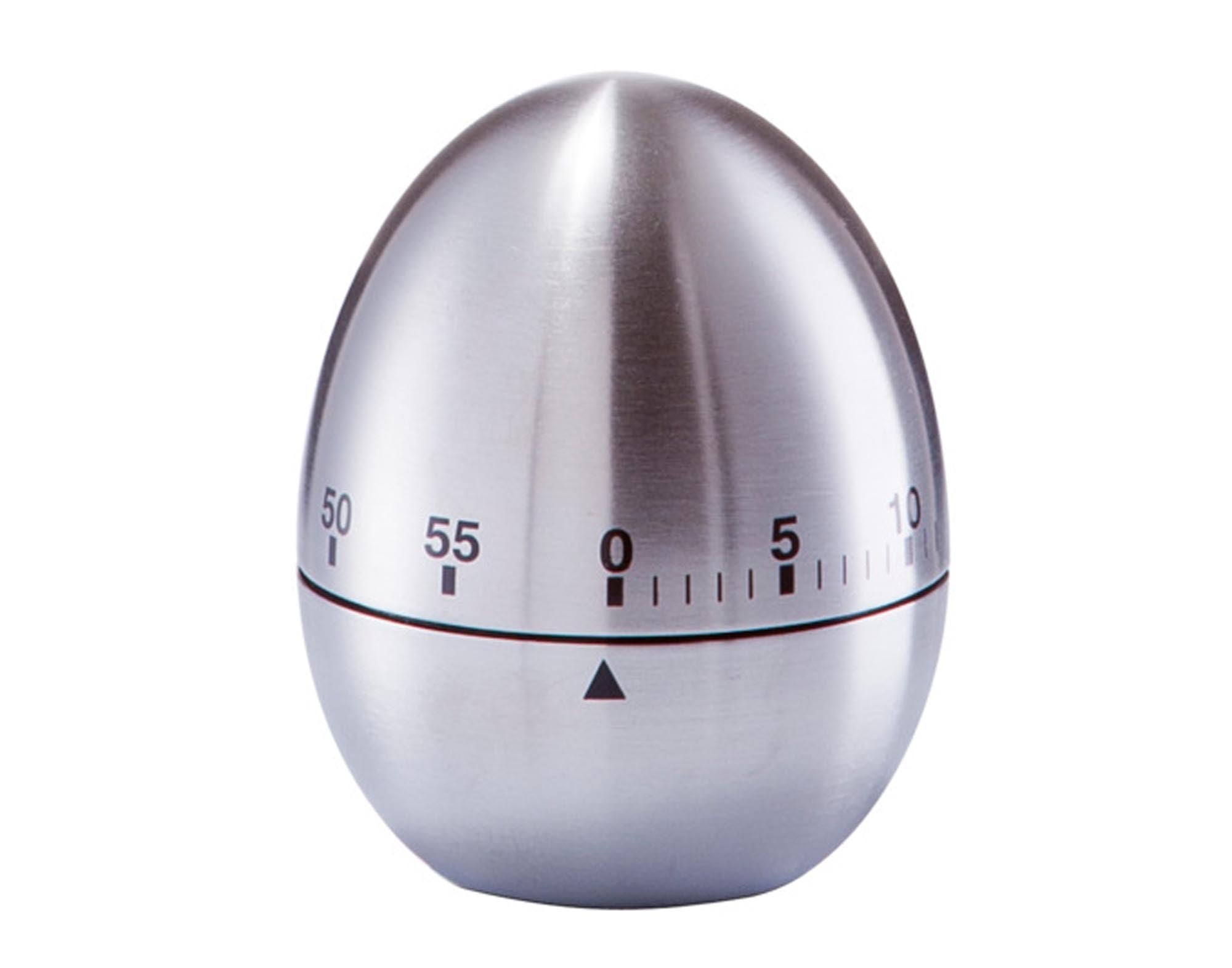 Entdecken Sie den ZELLER Timer Ei Inox (ø 6x7 cm) – ein elegantes, benutzerfreundliches Küchenutensil aus hochwertigem Edelstahl für präzise Zeitmessung.