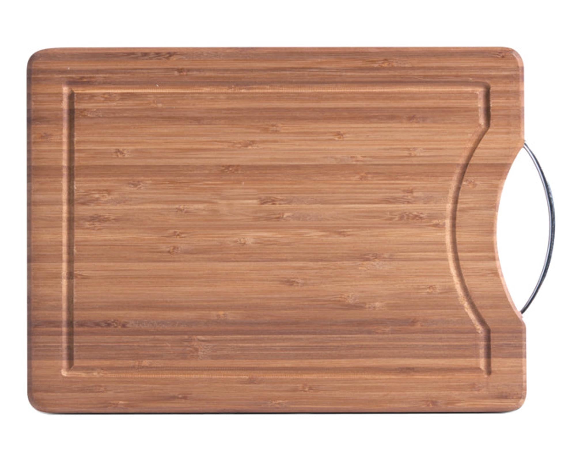 Entdecken Sie das ZELLER Schneidbrett mit Metallgriff aus Bambus (40x28x1.6 cm) – robust, antibakteriell und stilvoll für Ihre Küche!