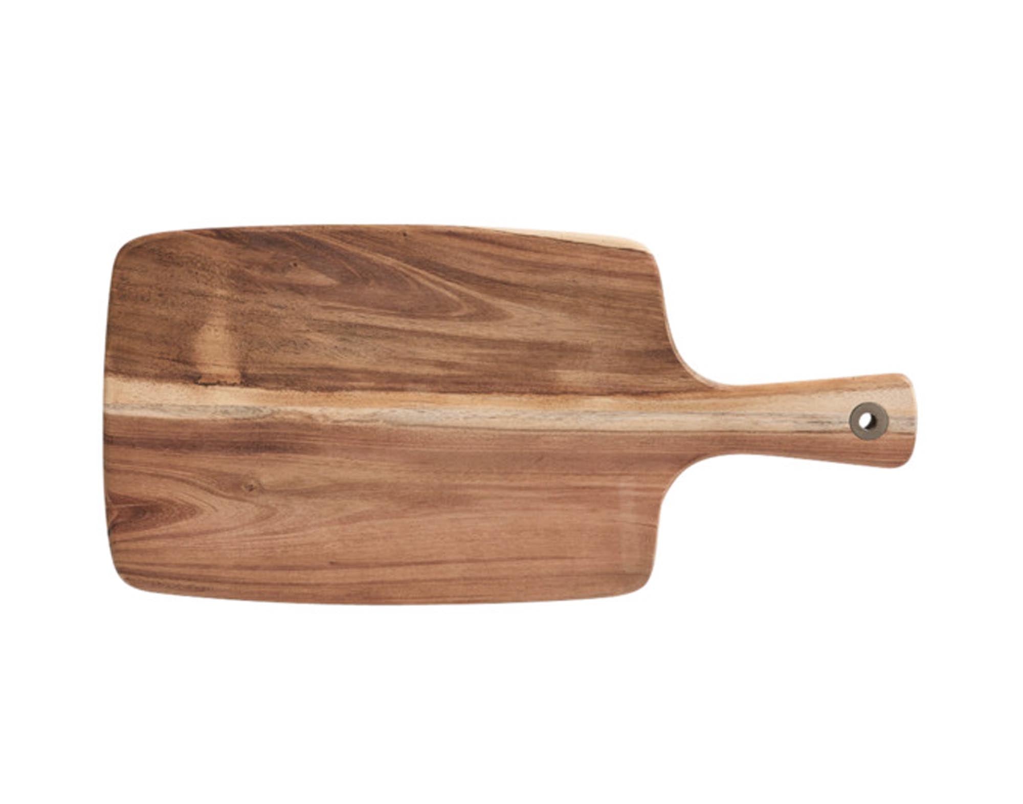 Elegantes Akazien-Schneidbrett (32x18.5x1.2 cm) mit Griff von ZELLER PRESENT: robust, antibakteriell, ideal zum Schneiden & Servieren.