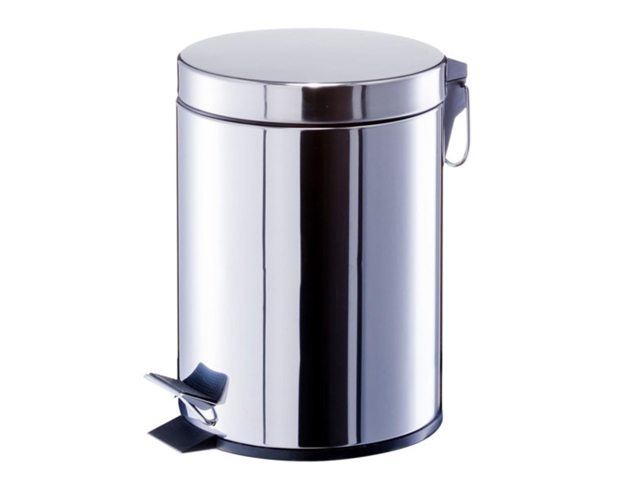 Eleganter ZELLER Treteimer Inox 5 l aus rostfreiem Edelstahl, ideal für Badezimmer, Küche und Büro. Hygienisch, kompakt und stilvoll.