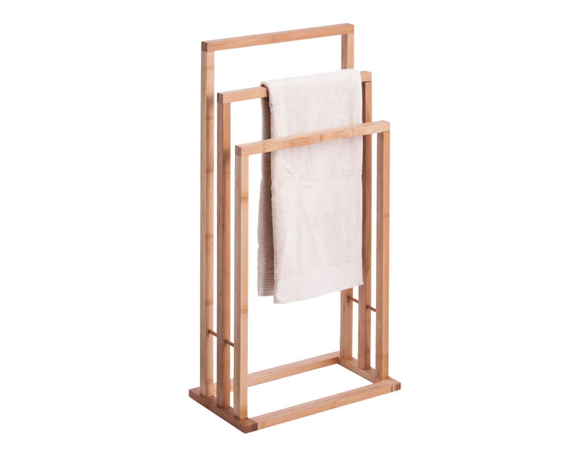 Entdecken Sie den ZELLER Handtuchständer Bammoo 3-fach (42x24x81.5 cm) aus hochwertigem Bambus. Stilvoll, praktisch und umweltfreundlich für Ihr Badezimmer.