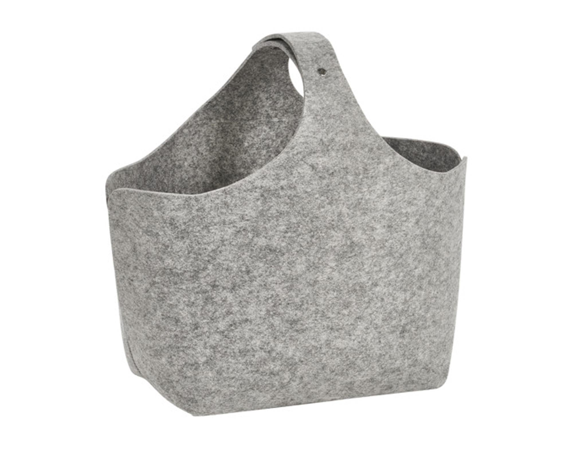 Entdecken Sie den ZELLER Korb Filz mit Henkel in grau (36x22x47 cm) – ideal für stilvolle Aufbewahrung von Spielzeug, Decken und mehr. Langlebig, pflegeleicht und praktisch!