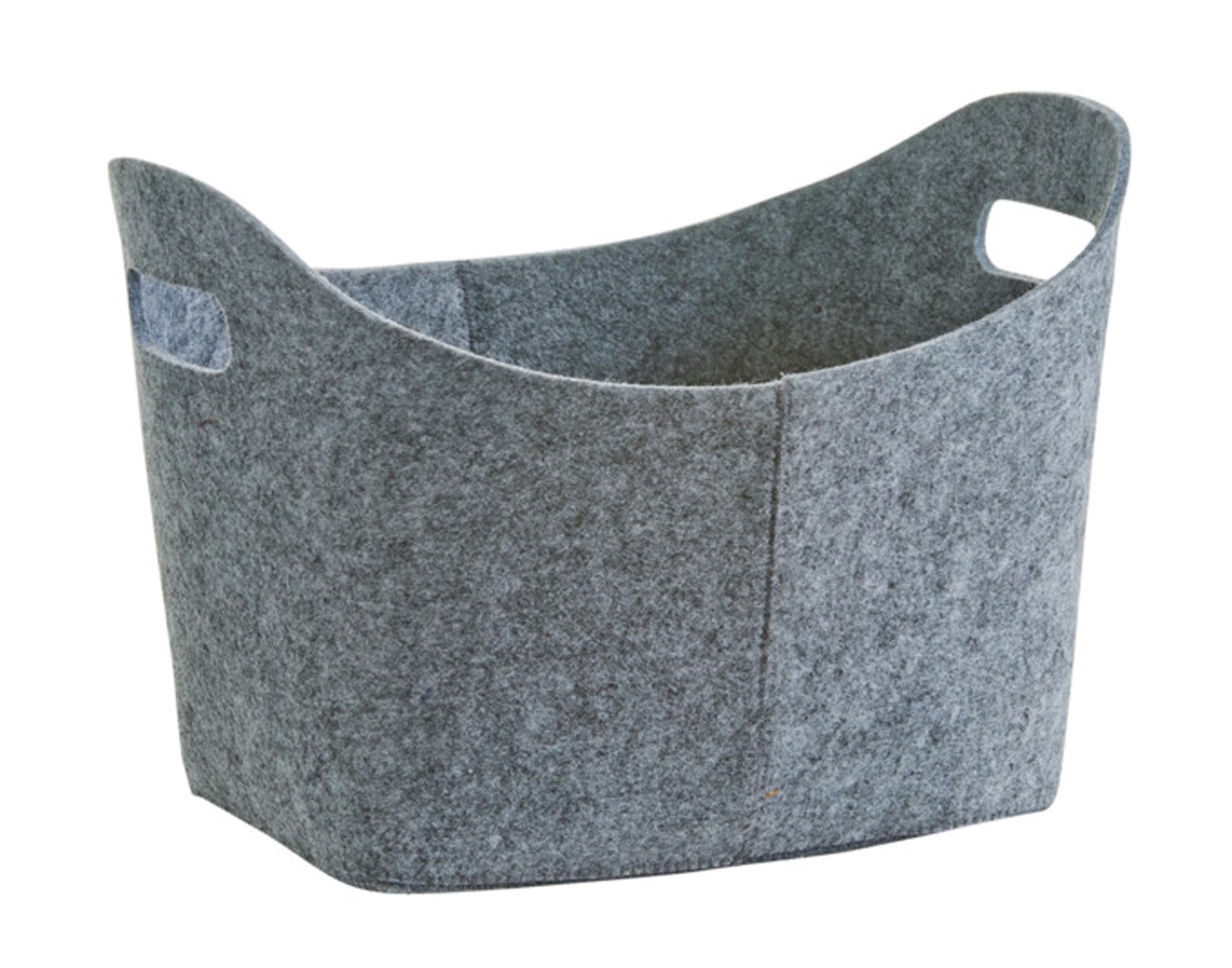 Entdecken Sie den ZELLER Filzkorb oval grau (37x28x25 cm) – stilvoll, praktisch und ideal zur Aufbewahrung von Spielzeug, Decken und mehr.