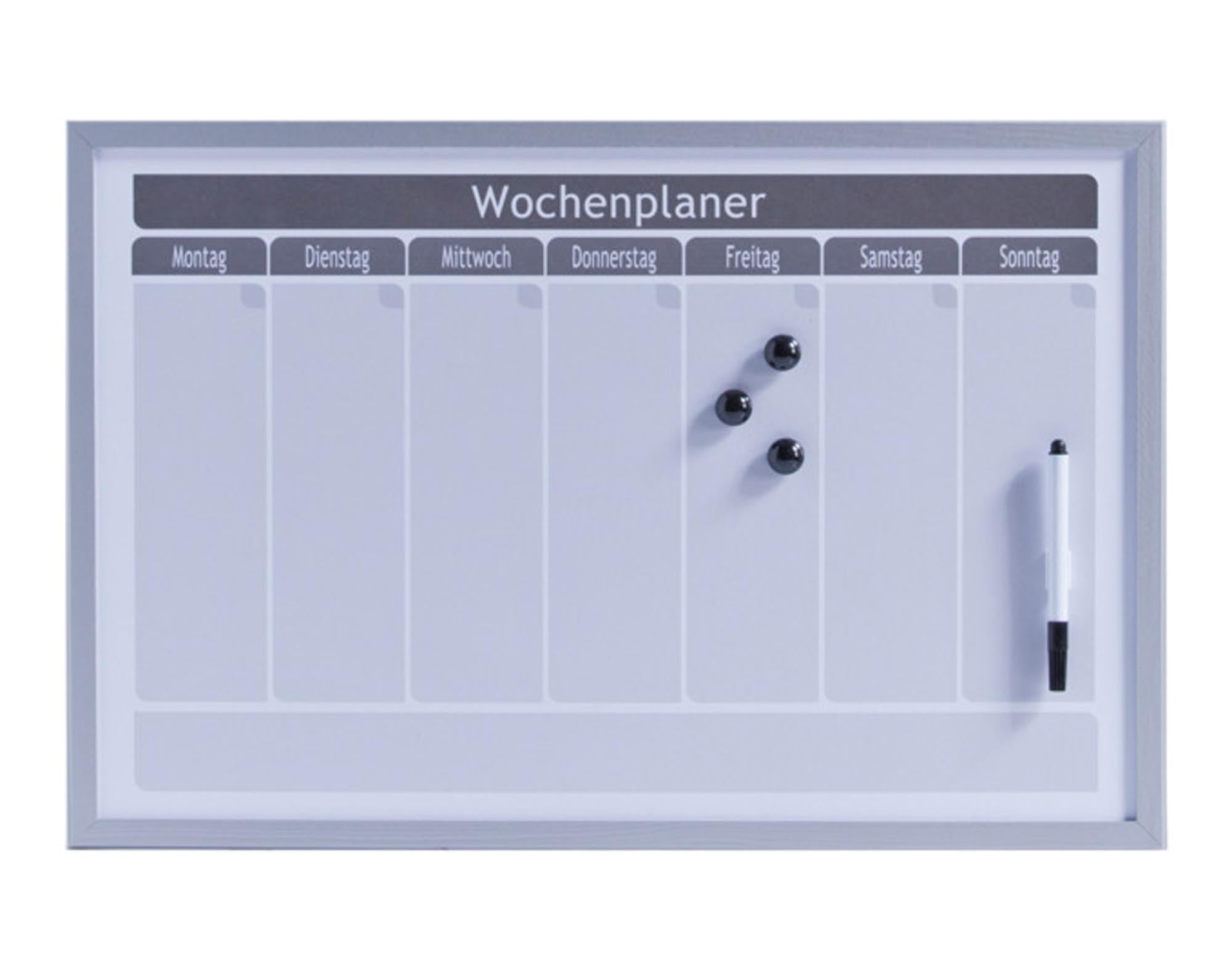 ZELLER Memobord Wochenplaner 60x40 cm: Ideal für Büro & Homeoffice. Organisieren Sie Ihre Woche mit Magneten & Marker. Hochwertig & modern.