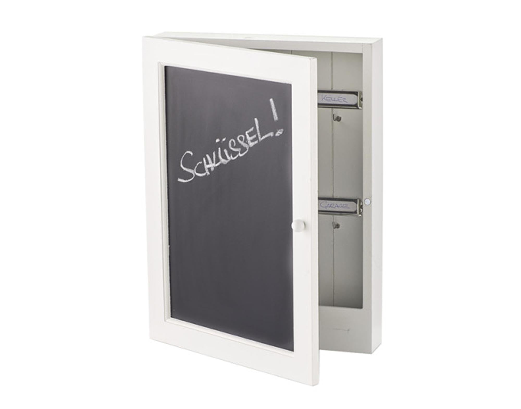 Der ZELLER Schlüsselkasten Tafel MDF (22x5x33 cm) bietet praktische Aufbewahrung für Schlüssel und Notizen. Ideal für Eingangsbereich und Diele.