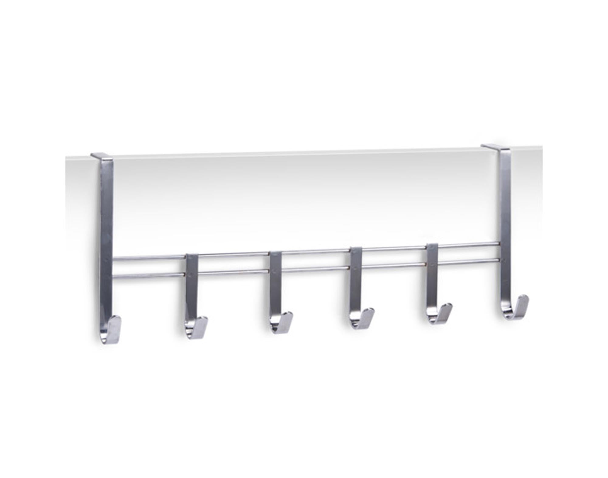 Entdecken Sie die ZELLER Türhakenleiste mit 6 verchromten Metallhaken. Ideal für Ordnung im Flur, platzsparend und stilvoll. Perfekt für Jacken und Taschen!