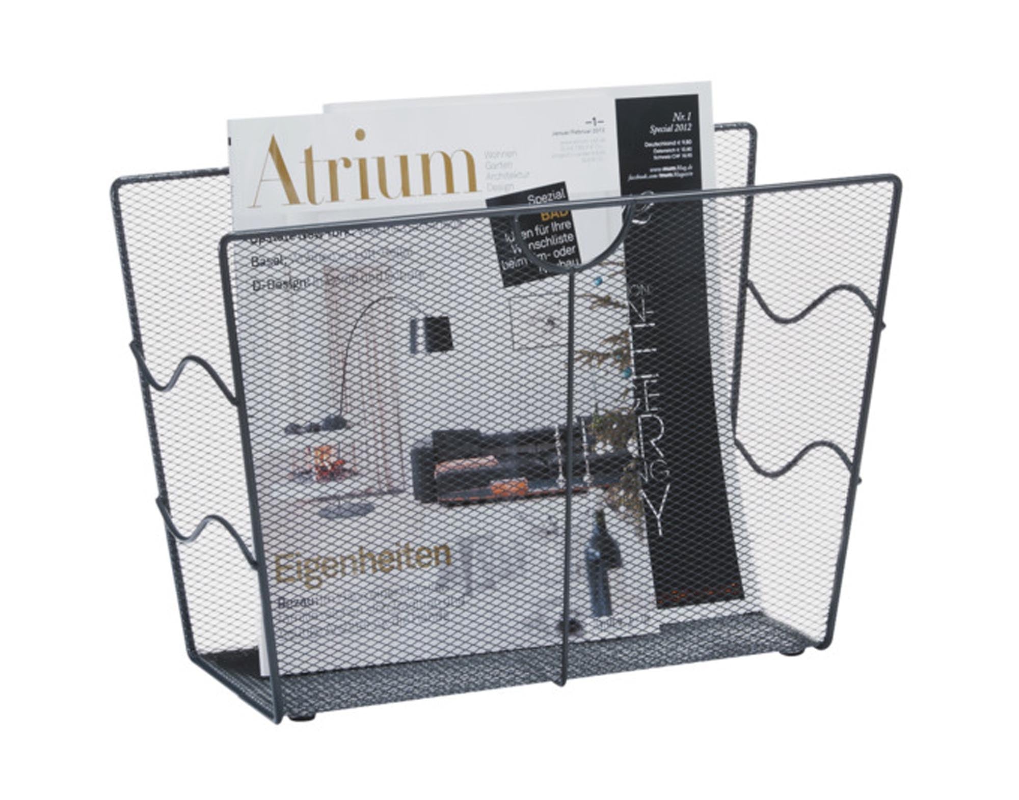 Entdecken Sie den ZELLER Zeitungsständer Mesh Metall in anthrazit (39x17,5x27 cm) – stilvoll, funktional und ideal für Ordnung in Ihrem Wohn- oder Arbeitsbereich.