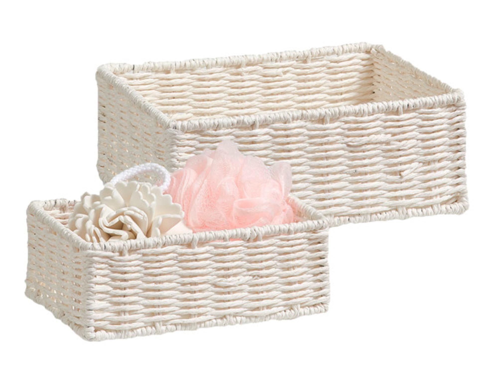 Entdecken Sie das ZELLER Korb-Set aus 2 Papierkörben (20x14x7 cm, 24x18x9 cm) für stilvolle Aufbewahrung und Organisation in jedem Raum.