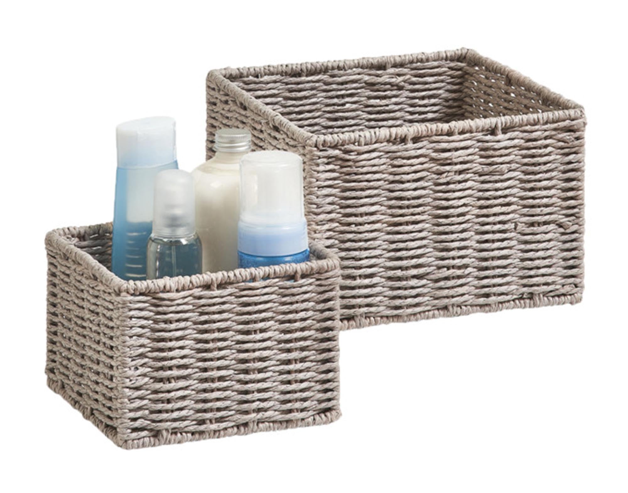 Praktisches ZELLER Korb-Set aus Papier (2 Stück) in grau, ideal zur Aufbewahrung von Spielzeug, Kleidung und mehr. Modernes Design für jedes Zimmer.