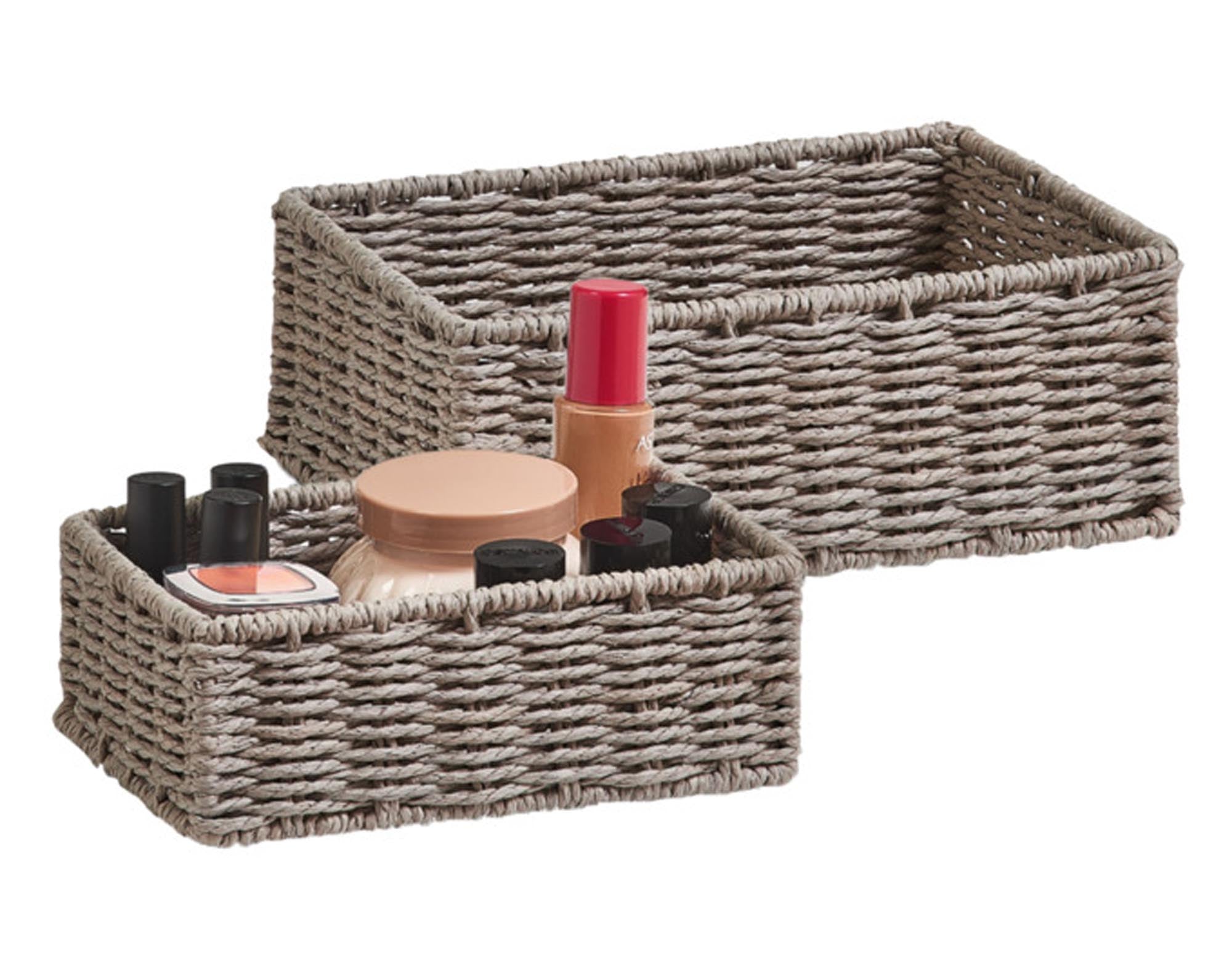 Entdecken Sie das ZELLER Korb-Set aus 2 Papierkörben (20x14x7 cm & 24x18x9 cm) für stilvolle Aufbewahrung und Organisation in jedem Raum.