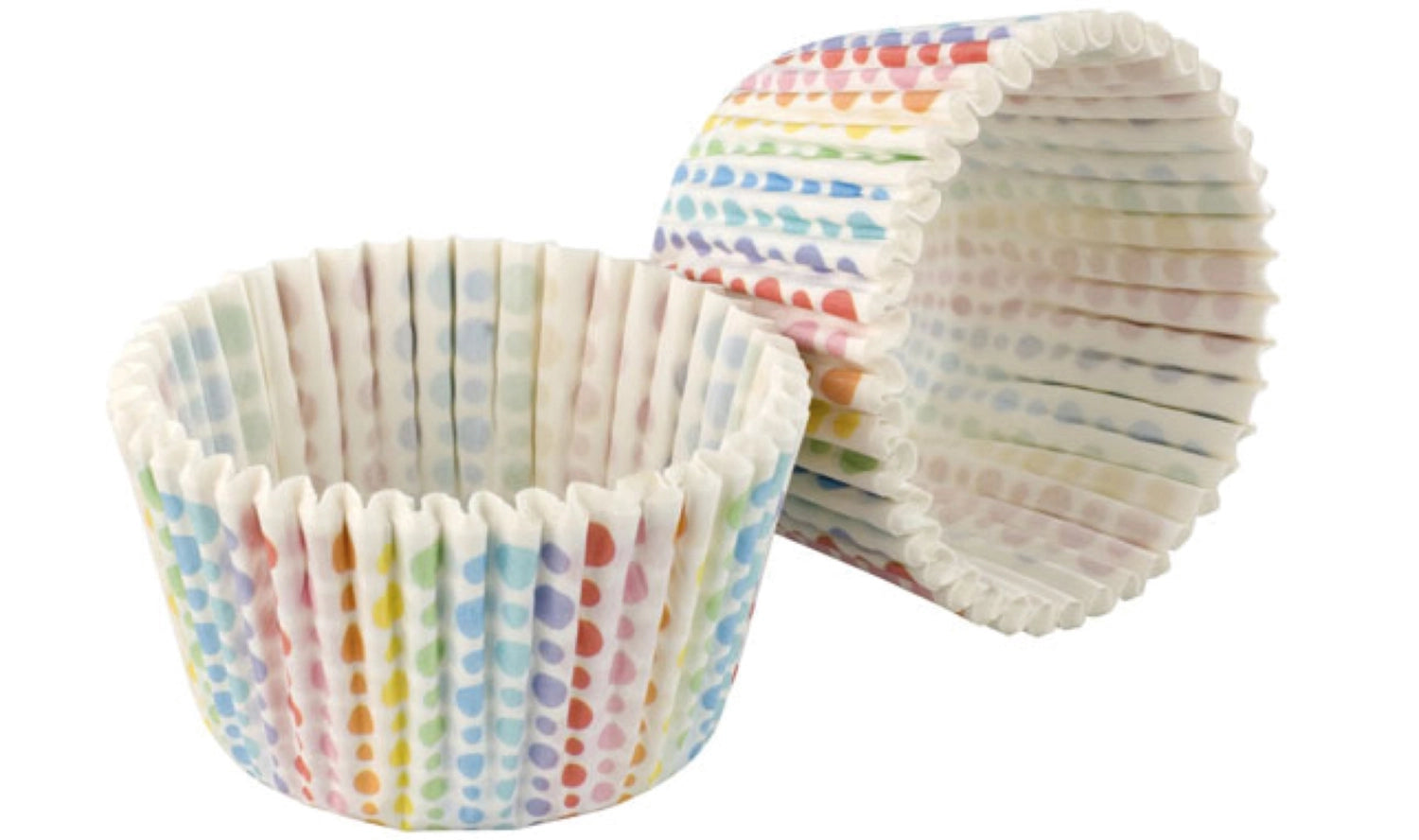 Bunte 32er-Packung Cupcake Formen in Regenbogenfarben von Tala, ideal für kreative Backprojekte und festliche Anlässe.