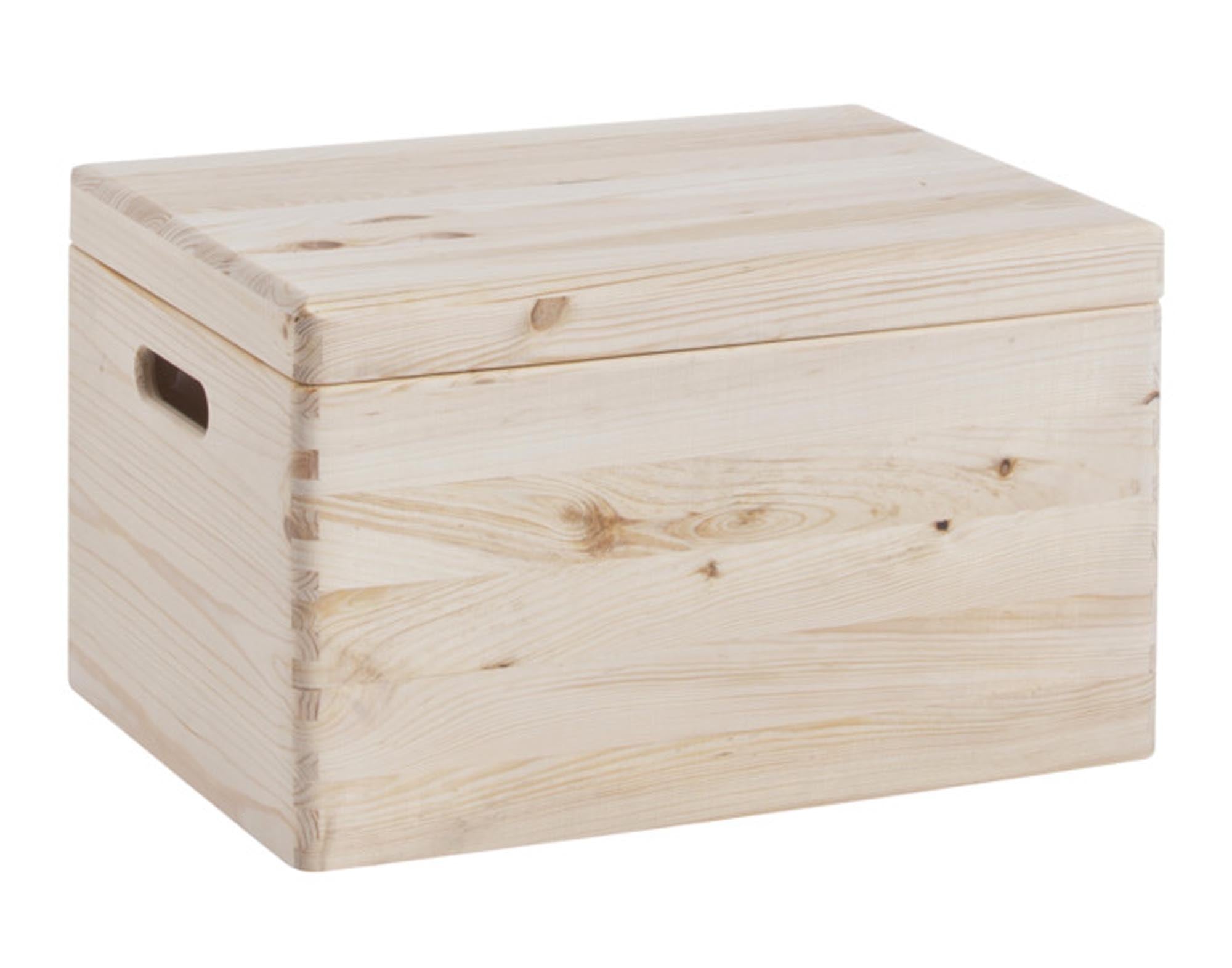 Die ZELLER Allzweckkiste mit Deckel aus Kiefernholz (40x30x24 cm) bietet stilvolle und praktische Aufbewahrung für Spielzeug, Bücher und mehr.