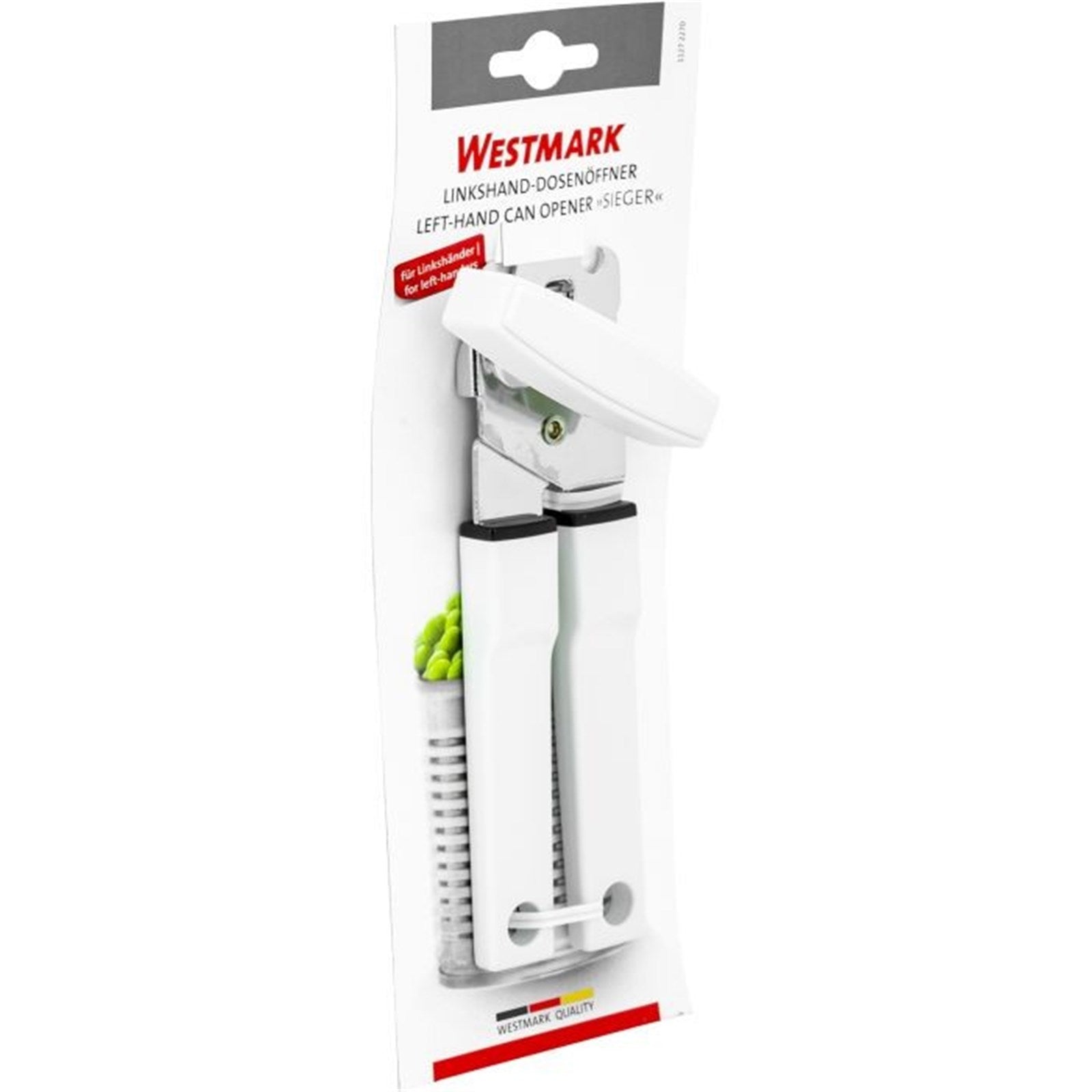 Ergonomischer Zangendosenöffner für Linkshänder von Westmark, 17,5x4,5x4,5 cm, robust, praktisch und perfekt für einfaches Dosenöffnen.