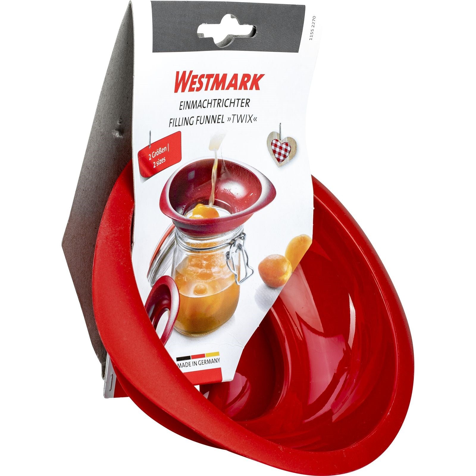 Praktisches 2-teiliges Einmachtrichter-Set von Westmark, ideal für sauberes Abfüllen, mit zwei Grössen für vielseitige Anwendungen.