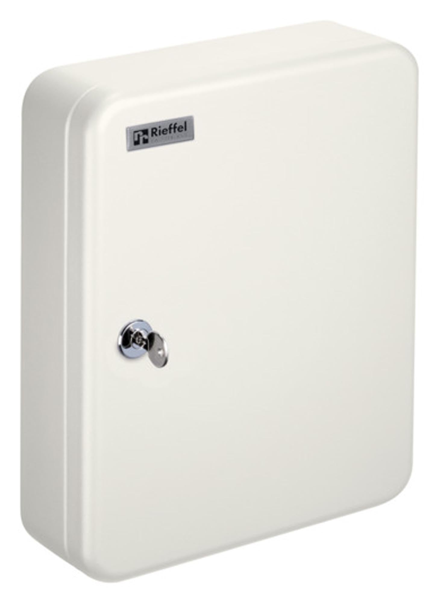 Der Schlüsselschrank KR-15 von RIEFFEL bietet Platz für 20 Schlüssel, robusten Stahl, Zylinderschloss und flexible Wandmontage. Ideal für Büros und Haushalte.