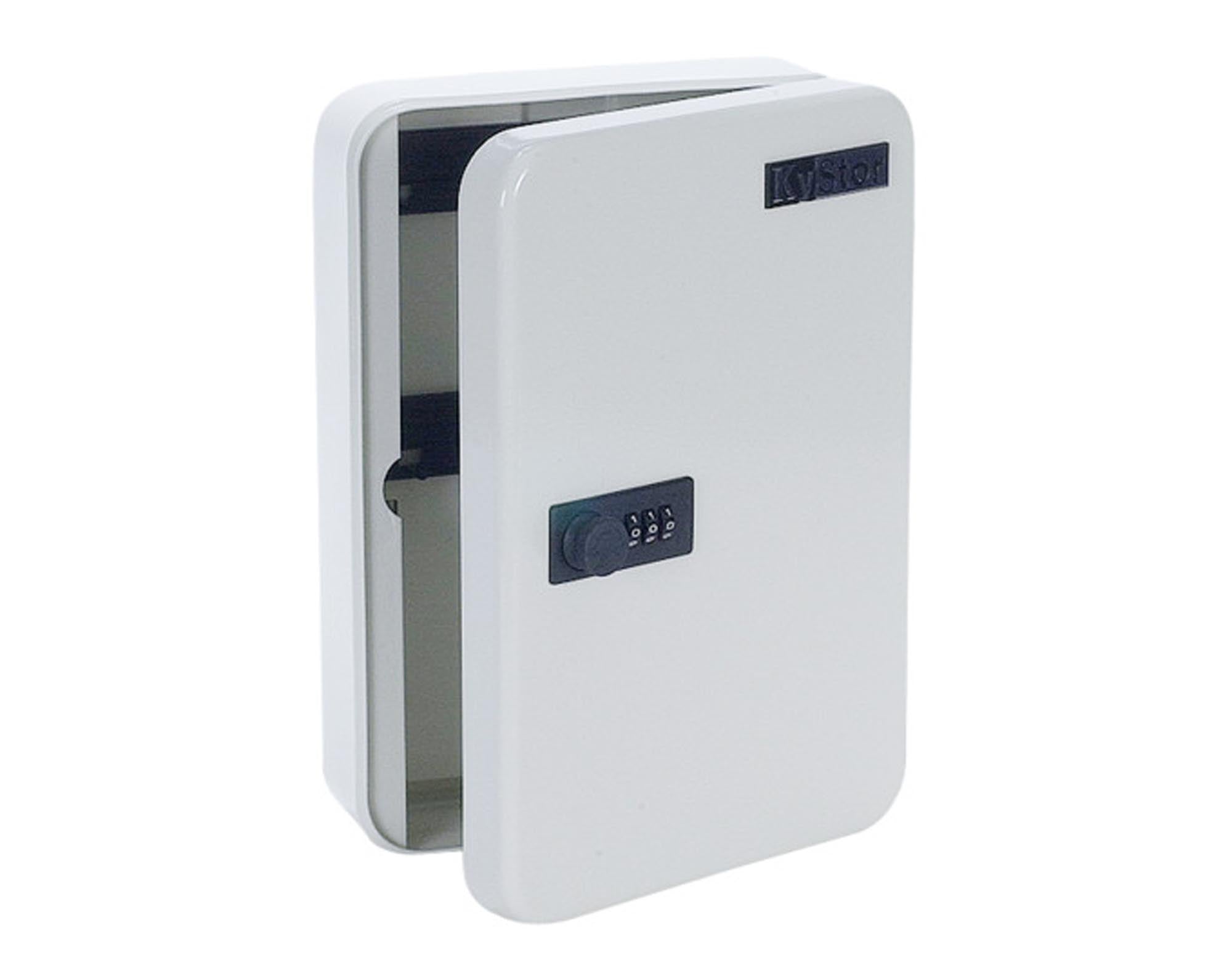 Der Schlüsselschrank KR-15 von RIEFFEL bietet Platz für 20 Schlüssel, ist aus robustem Stahl gefertigt und verfügt über ein sicheres Zahlenschloss.